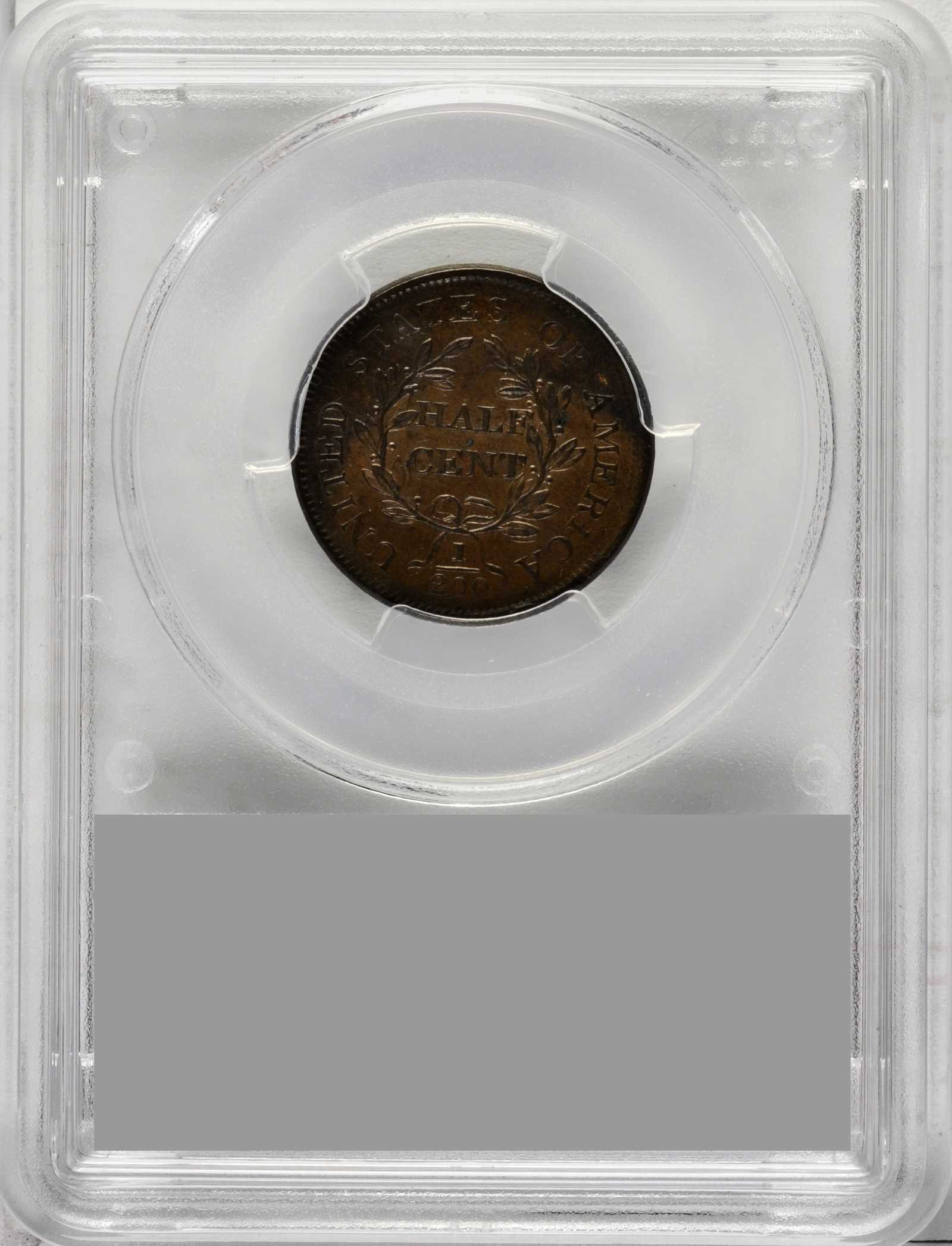 1804 1/2c Crosslet 4, No Stems, C-12 MS BN MS61 BN thumbnail 3