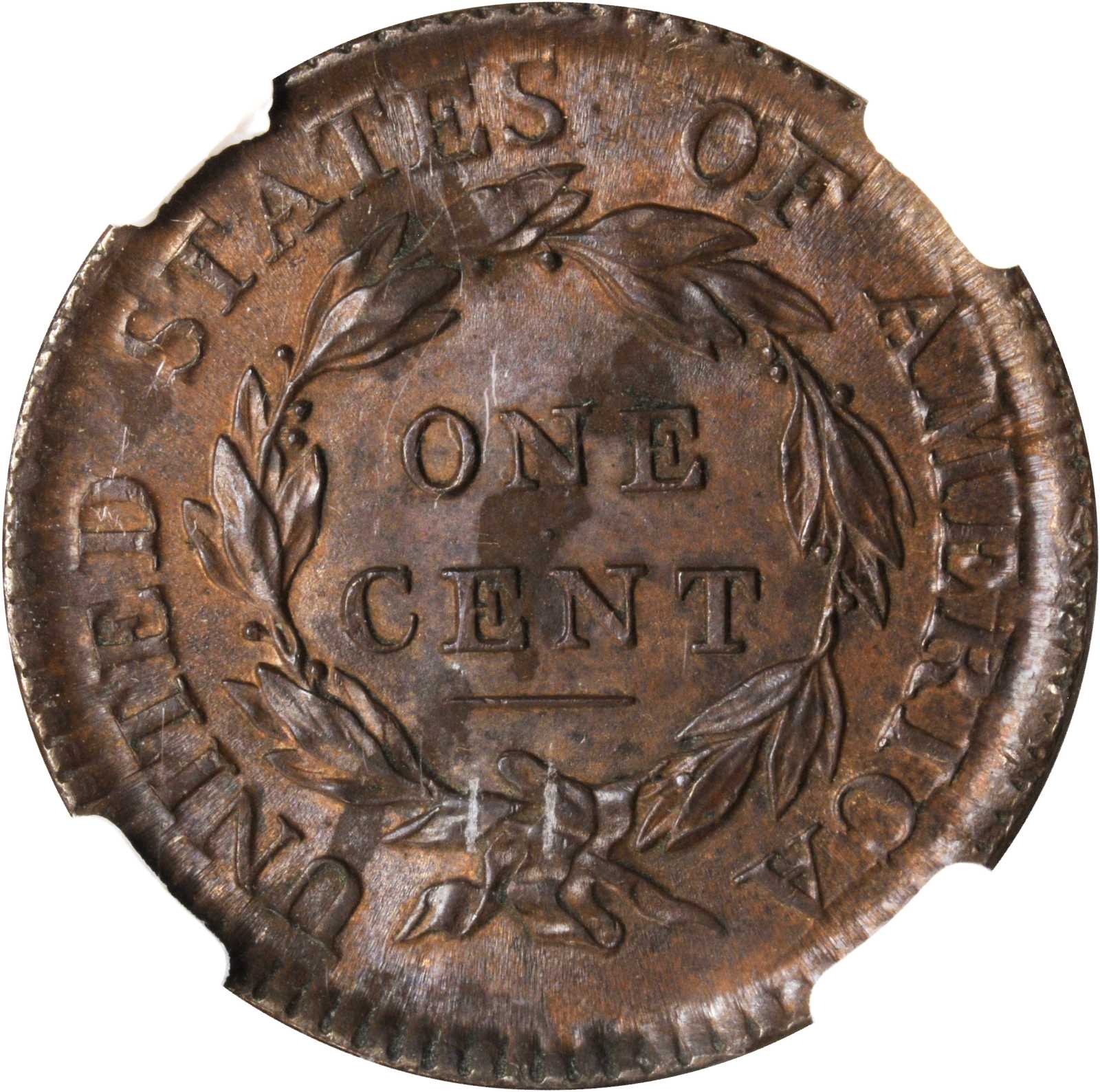 image for: 1817 Matron Head Cent. N-9. Rarity-2. Noyes Die State B/B. 13 Stars. MS-63 BN (NGC).