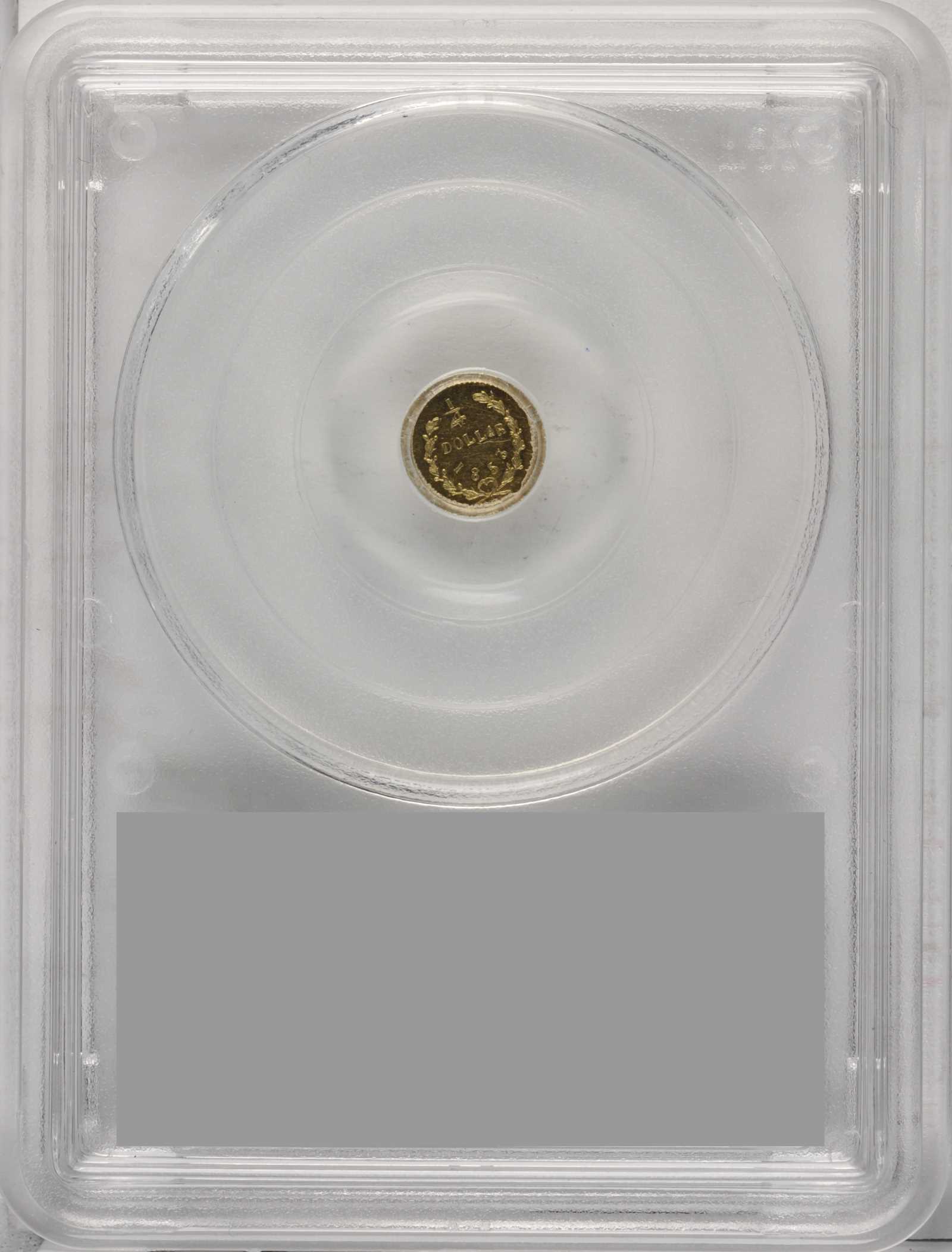 image for: 1853 Round 25 Cents. BG-214. Rarity-7-. Liberty Head. Unc Details--Bent (PCGS).
