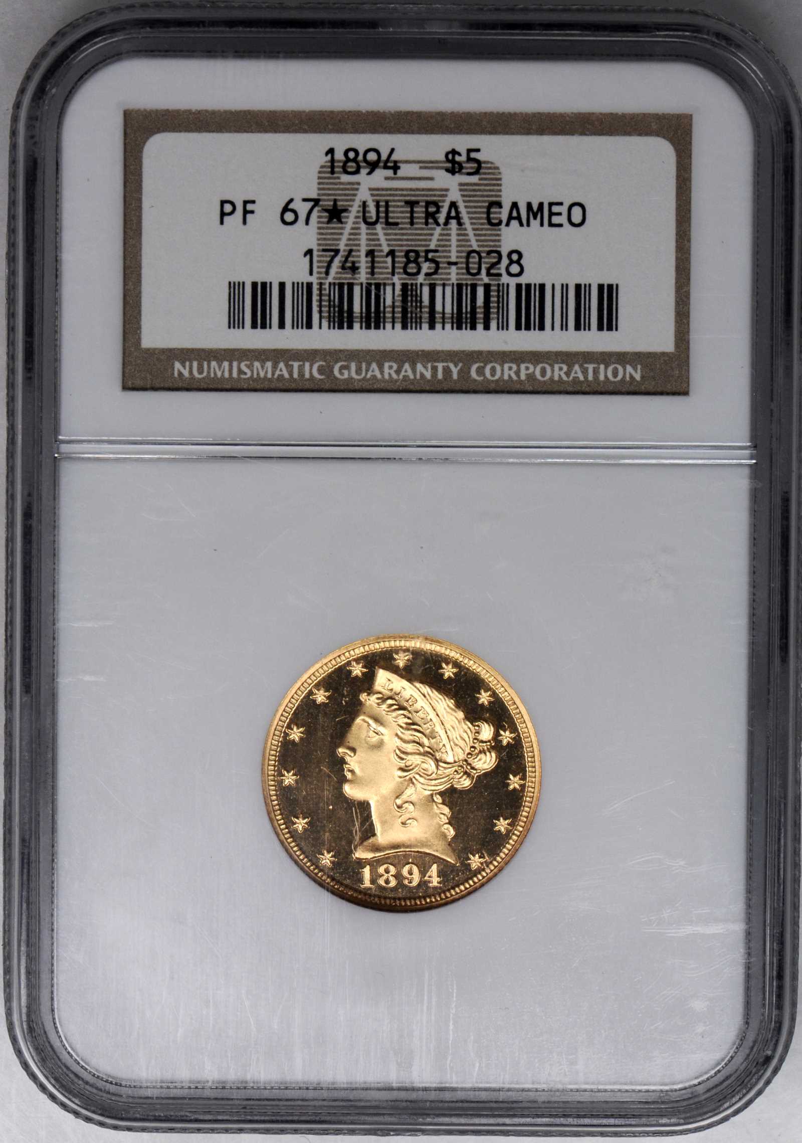 image for: 1894 Liberty Half Eagle. Proof-67 * Ultra Cameo (NGC).