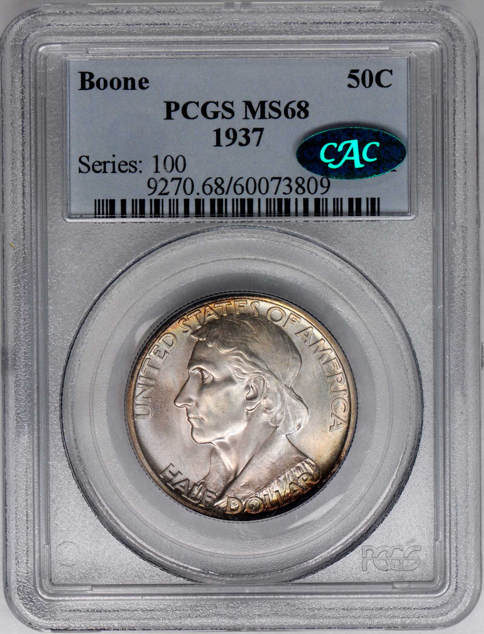 1937 50c Boone MS68 CAC thumbnail 4