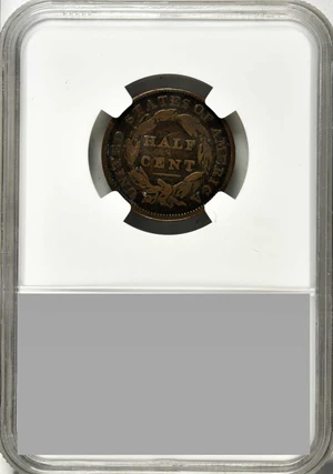 image for: 1832 Classic Head Half Cent. C-2. Rarity-1. Manley Die State 2.0. Fine-15 BN (NGC).