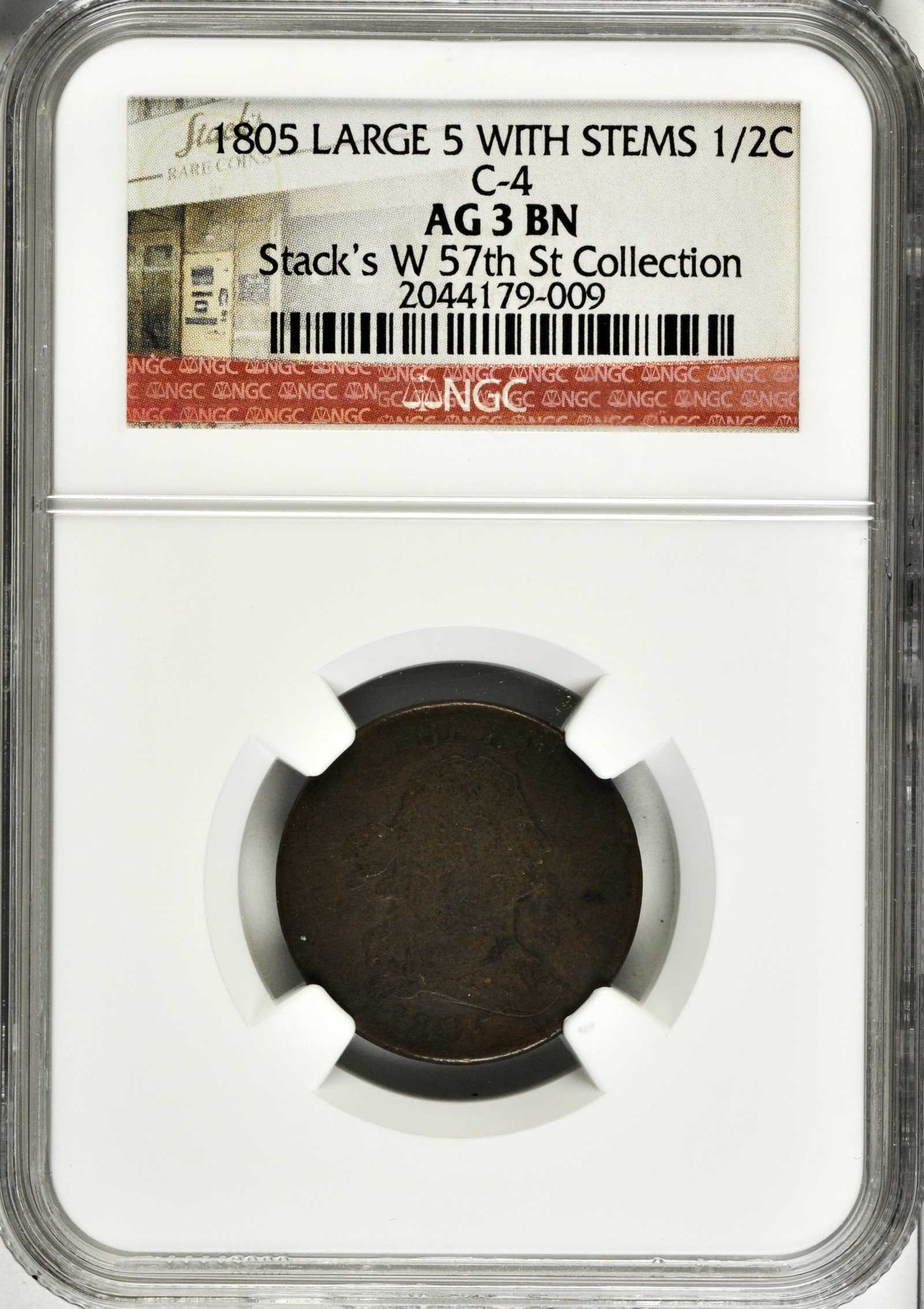 1805 1/2c Large 5, Stems, C-4 MS BN F15 BN thumbnail 11