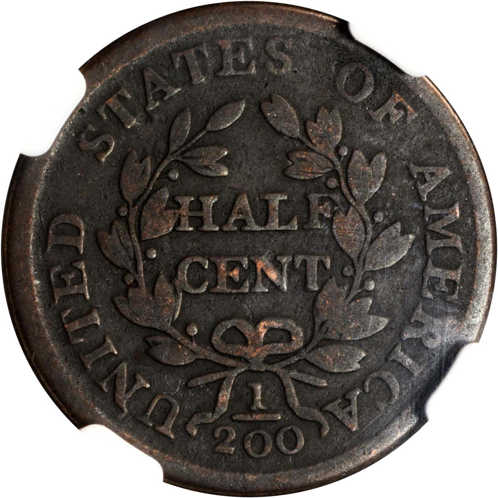 1804 1/2c Crosslet 4, Stems, C-9 MS BN VG10 BN thumbnail 2
