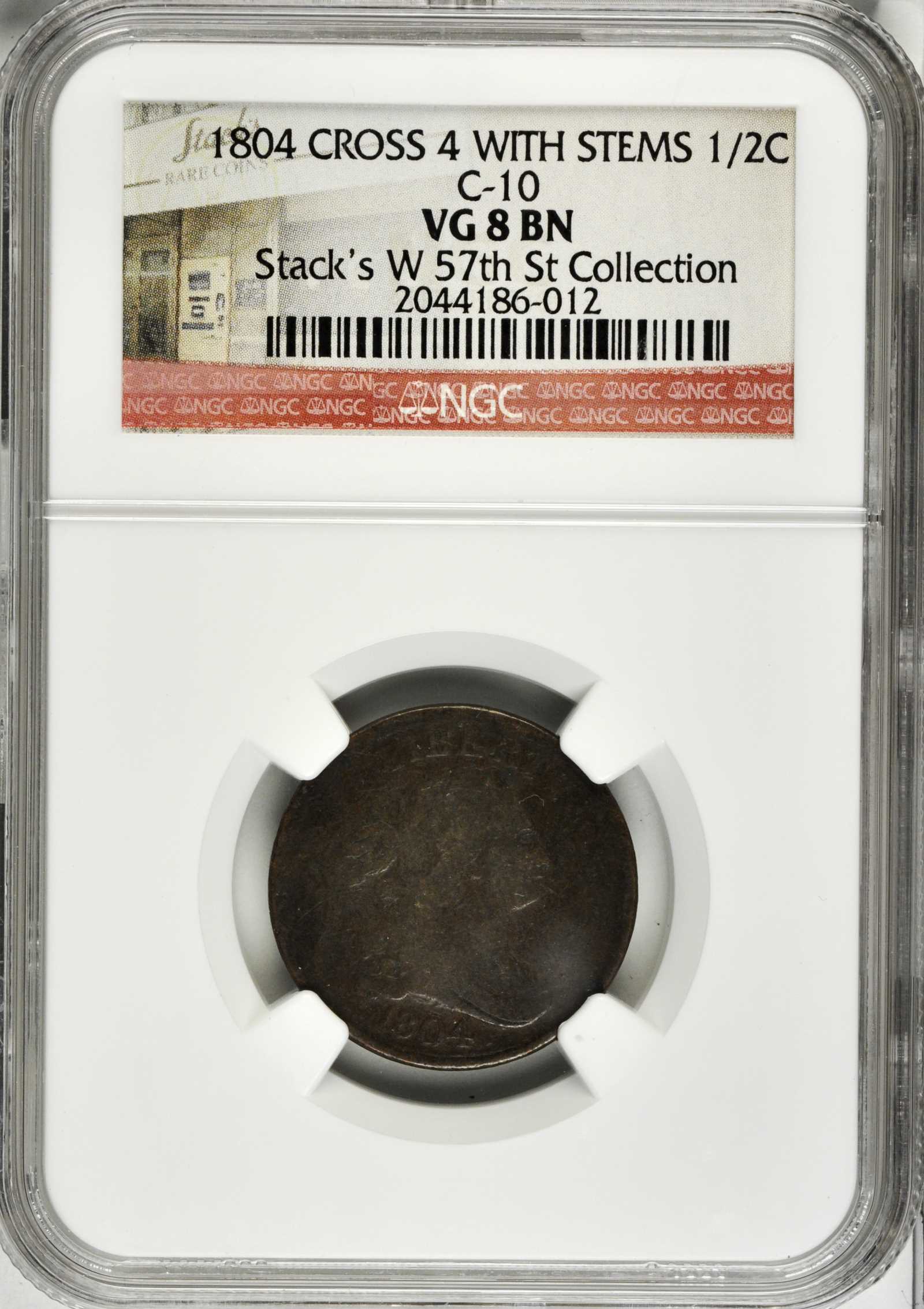 1804 1/2c Crosslet 4, Stems, C-10 MS BN G4 BN thumbnail 6