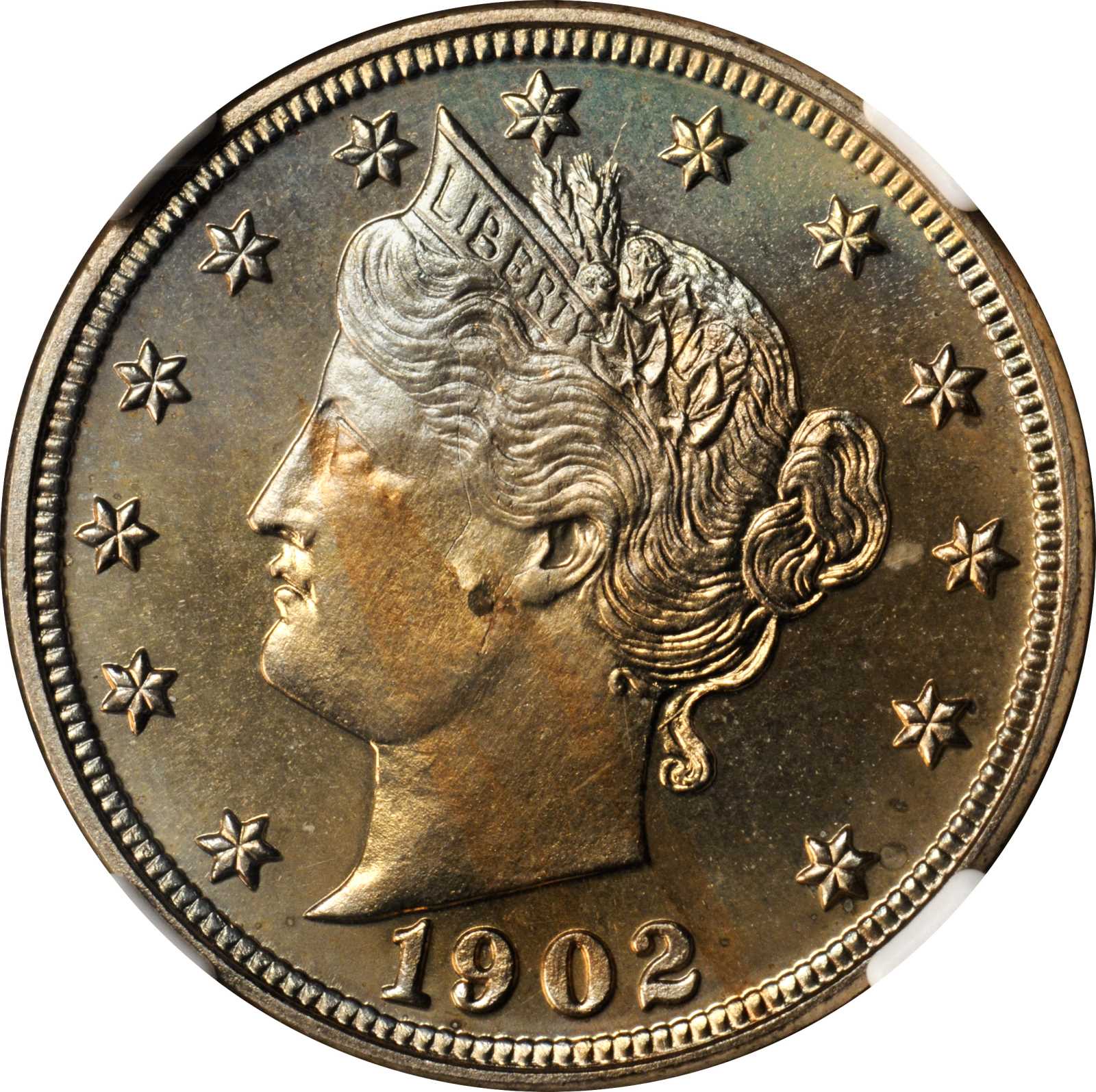 1902 Liberty Nickel. Proof Details--Obverse Planchet Flaw (NGC).