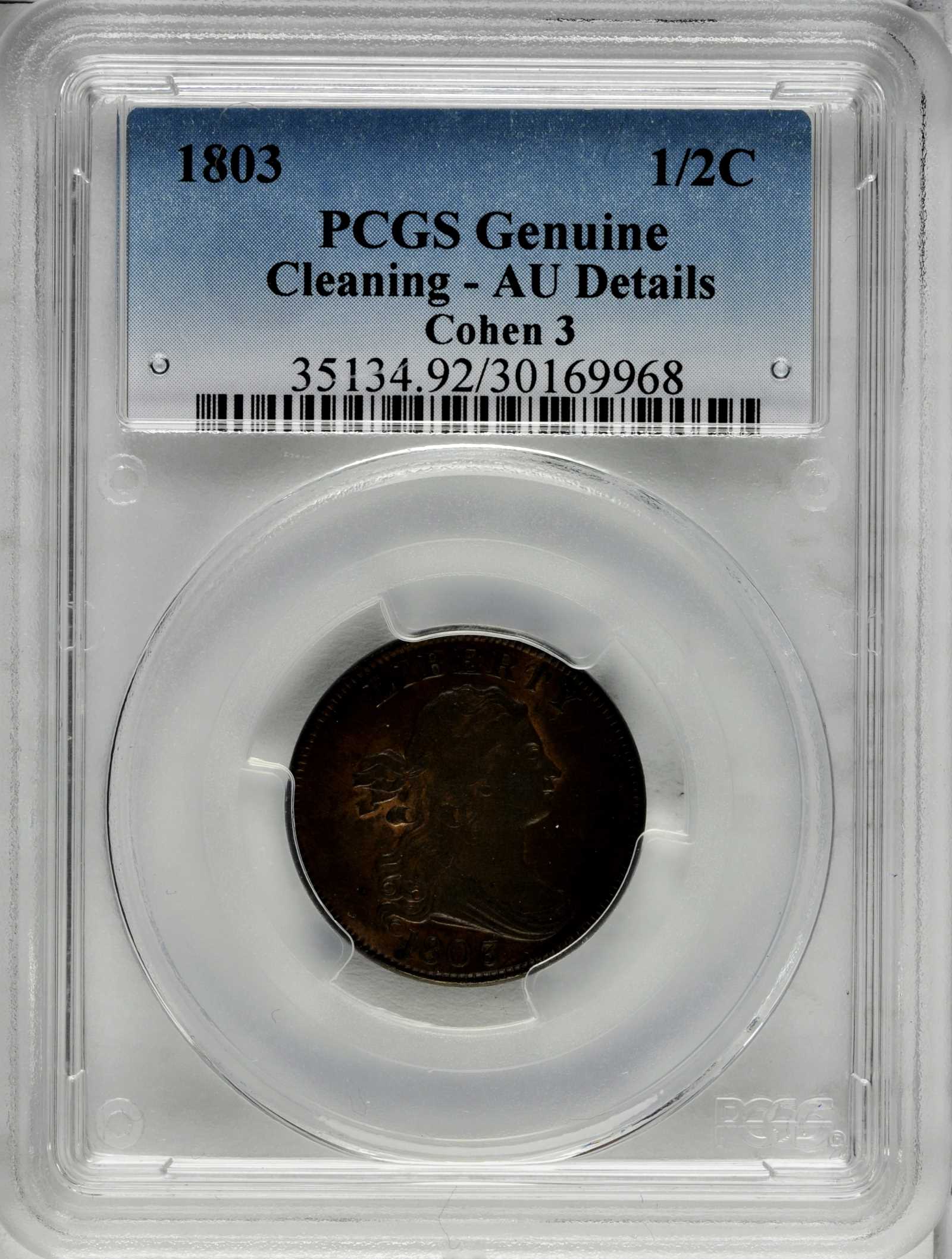 1803 1/2c C-3 MS BN AG3 BN CAC thumbnail 8