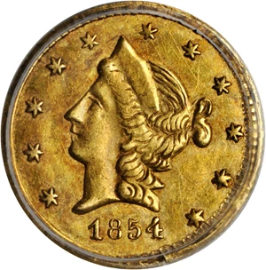 image for: 1854 Round 50 Cents. BG-431. Rarity-5-. Liberty Head. MS-62 (PCGS).