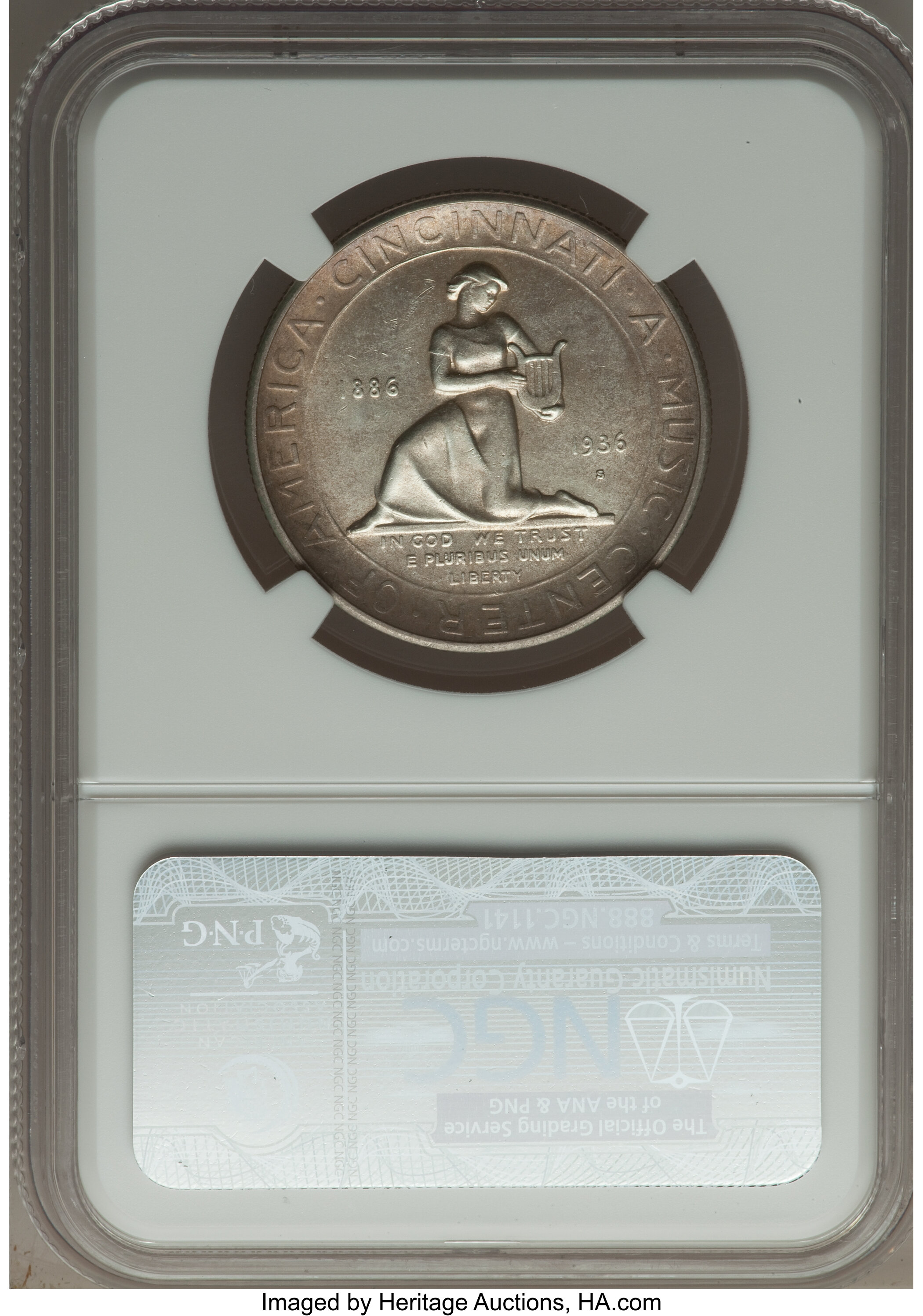 1936-S 50c Cincinnati Music Center AU55 thumbnail 2