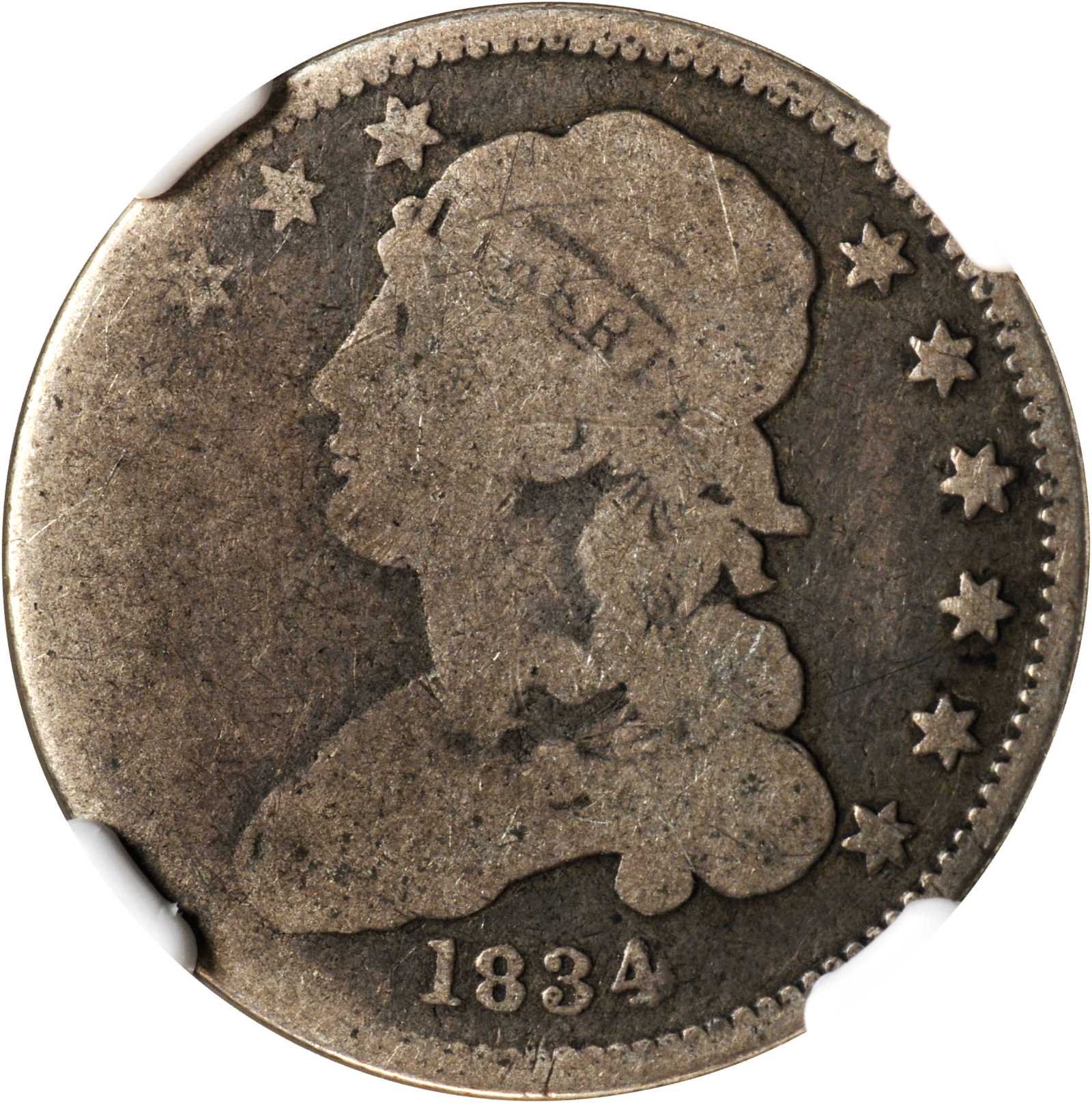 1834 Capped Bust Quarter. B-1. Rarity-1. AG-3 (NGC).