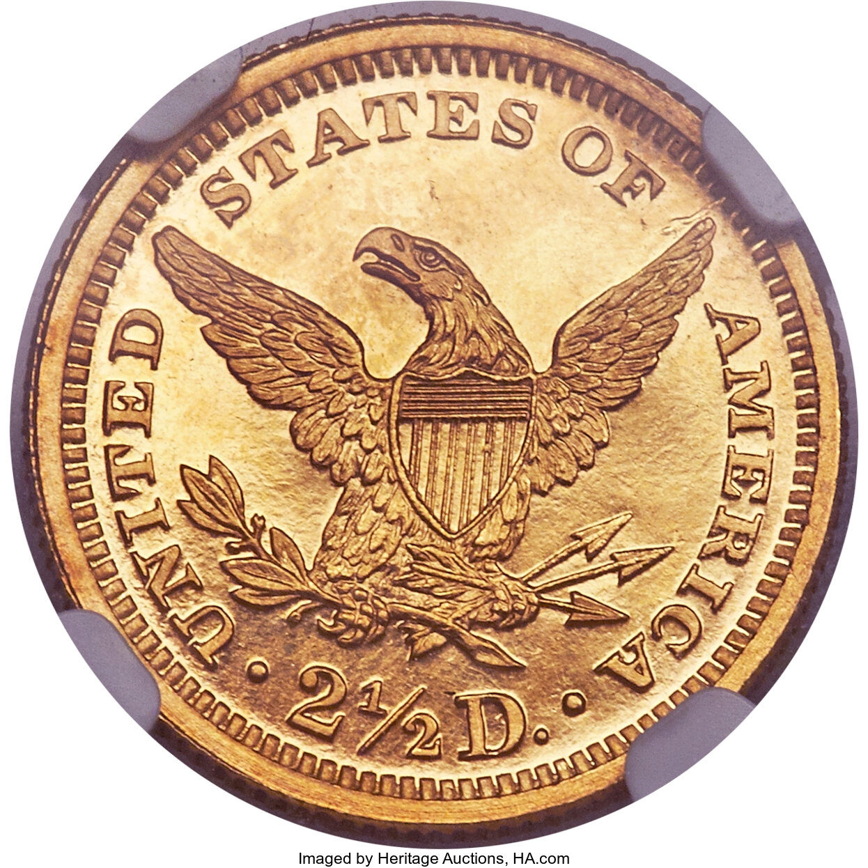 image for: 1867 $2 1/2 PR64 Ultra Cameo NGC....