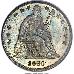 image for: 1860 H10C Transitional MS67 PCGS. CAC. V-1. Breen-3097, Judd-267, Pollock-315, R.4....