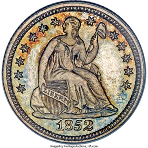 image for: 1852 H10C PR64 PCGS. CAC. V-3....