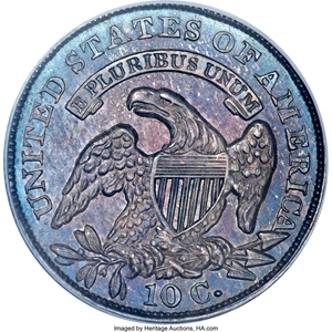 image for: 1834 10C Large 4, JR-6, PR65 PCGS. High R.7 or R.8 as a Proof....
