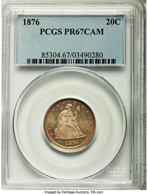 image for: 1876 20C PR67 Cameo PCGS....
