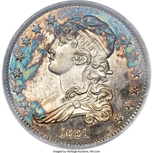 image for: 1831 25C Large Letters PR64 PCGS. CAC. B-5, R.7 as a proof....