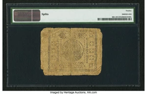 image for: Maryland August 14, 1776 $6 PMG Fine 12 Net....
