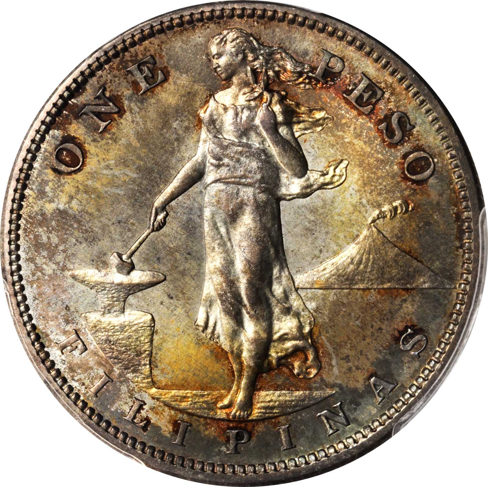 image for: 1908 One Peso. Proof-66 (PCGS).