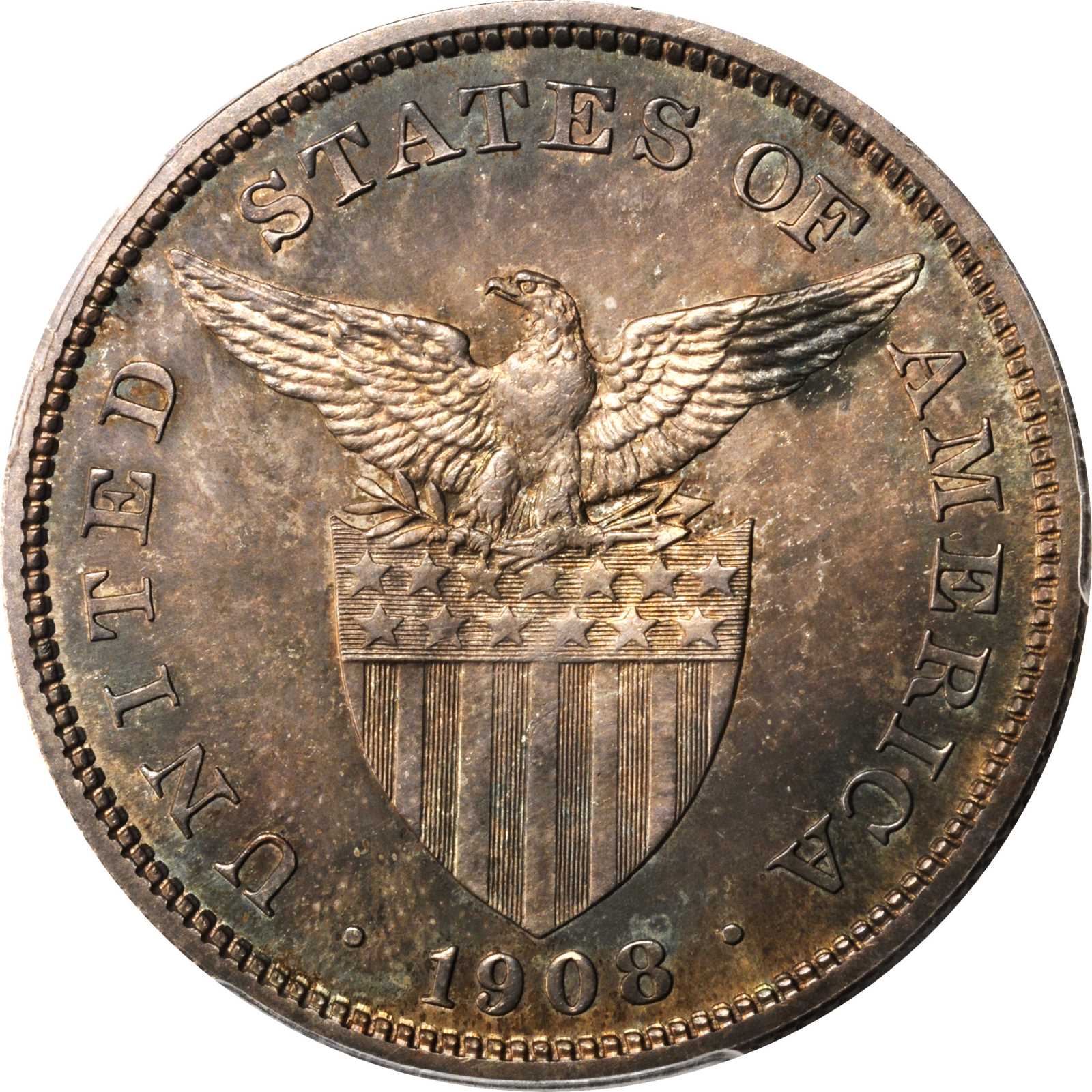 image for: 1908 One Peso. Proof-66 (PCGS).
