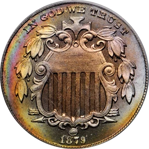 image for: 1879/8 Shield Nickel. Proof-69 (PCGS). OGH.