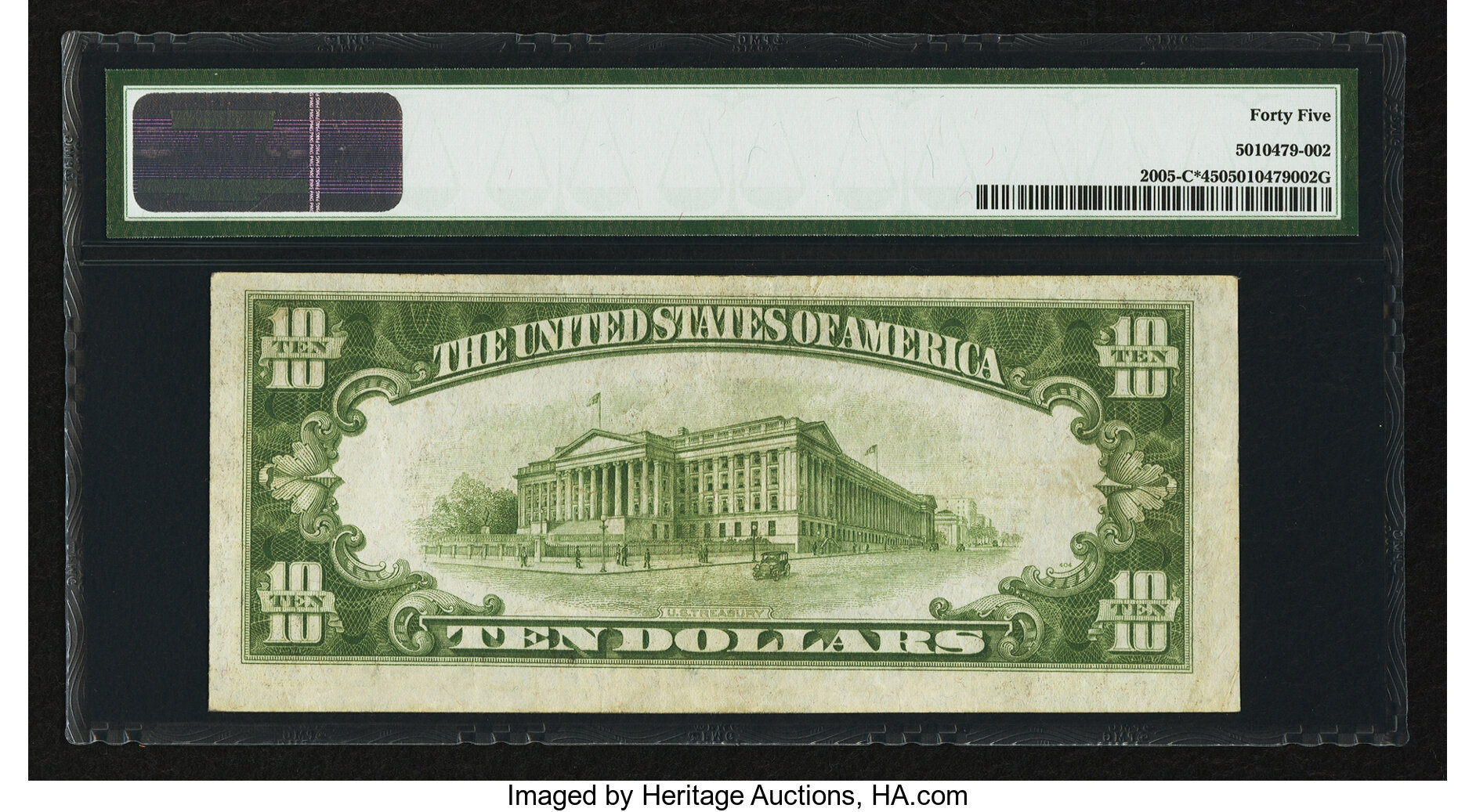 image for: Fr. 2005-C* $10 1934 Dark Green Seal Federal Reserve Note. PMG Choice Extremely Fine 45....