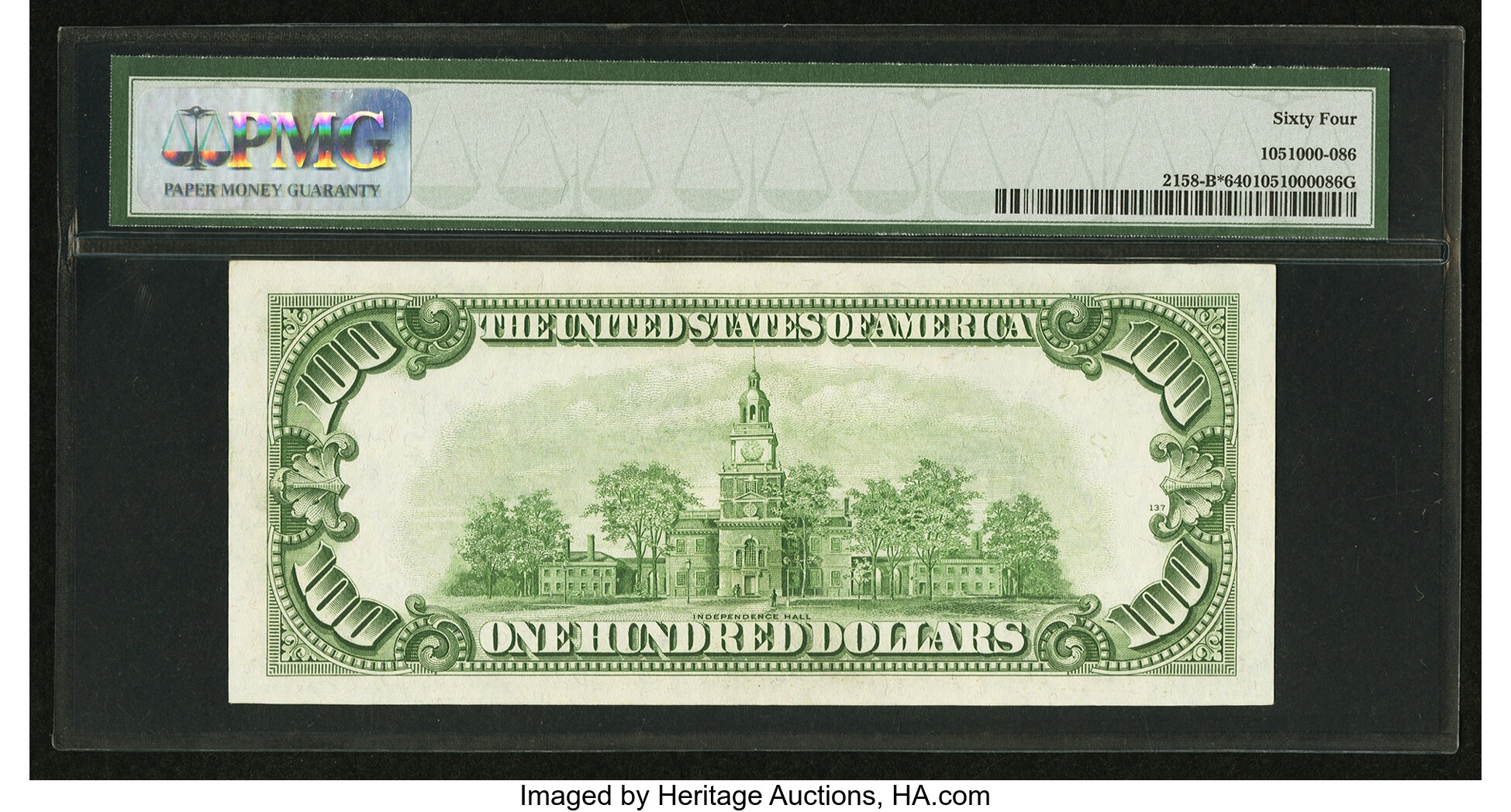 image for: Fr. 2158-B* $100 1950A Federal Reserve Note. PMG Choice Uncirculated 64....