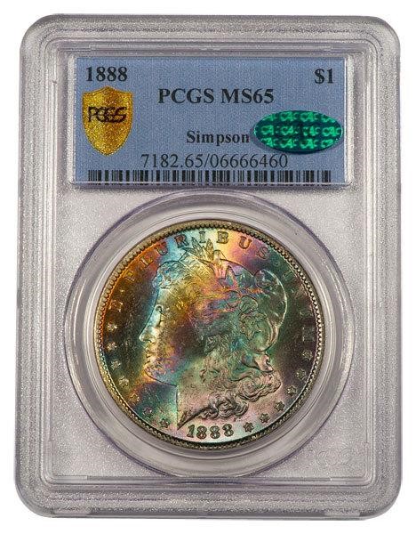 image for: $1 1888 PCGS MS65 CAC EX SUNNYWOOD/SIMPSON