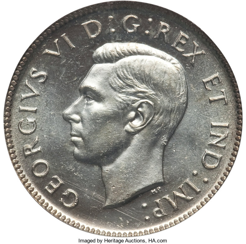 image for: George VI 25 Cents 1947 MS63 PCGS