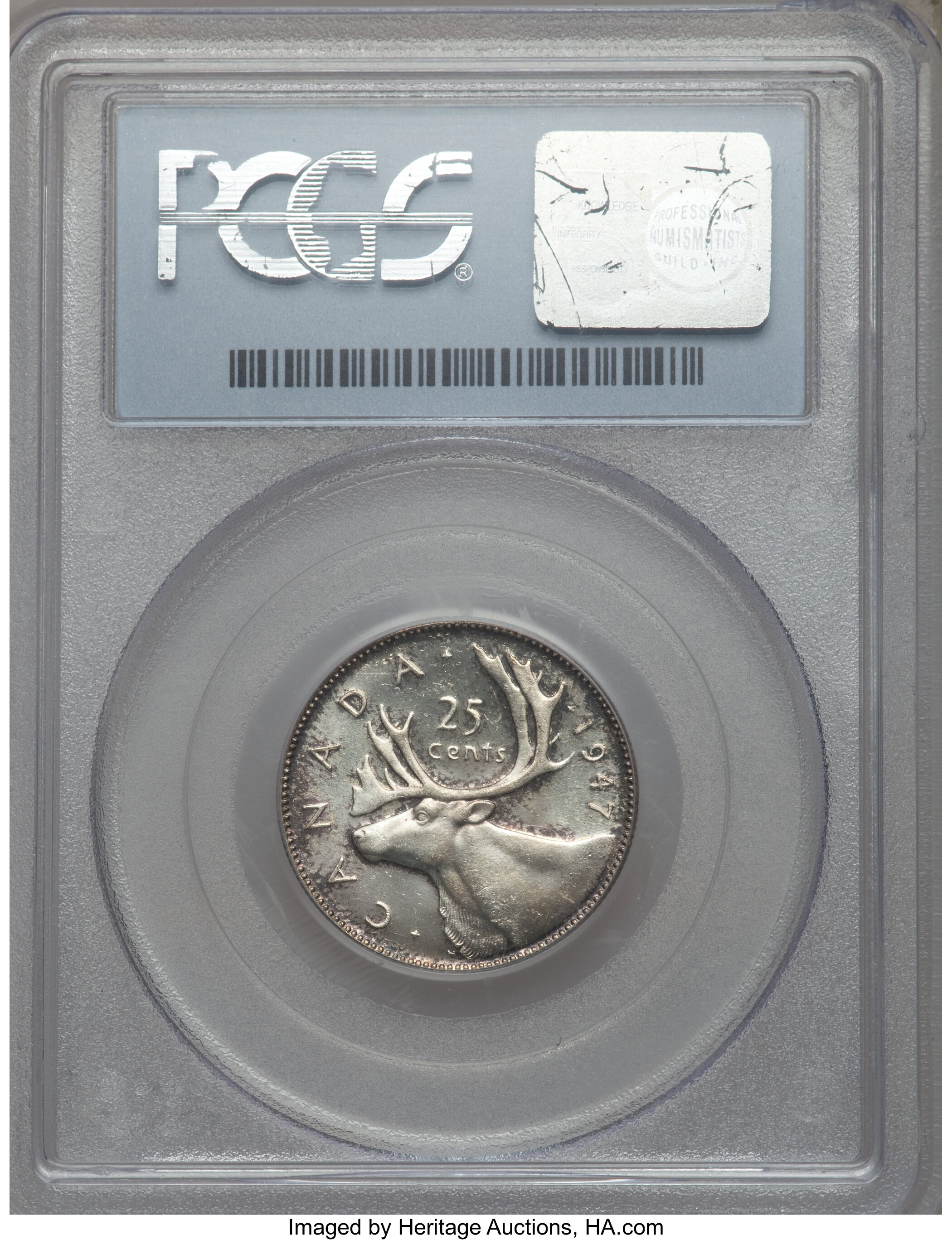 image for: George VI 25 Cents 1947 MS63 PCGS