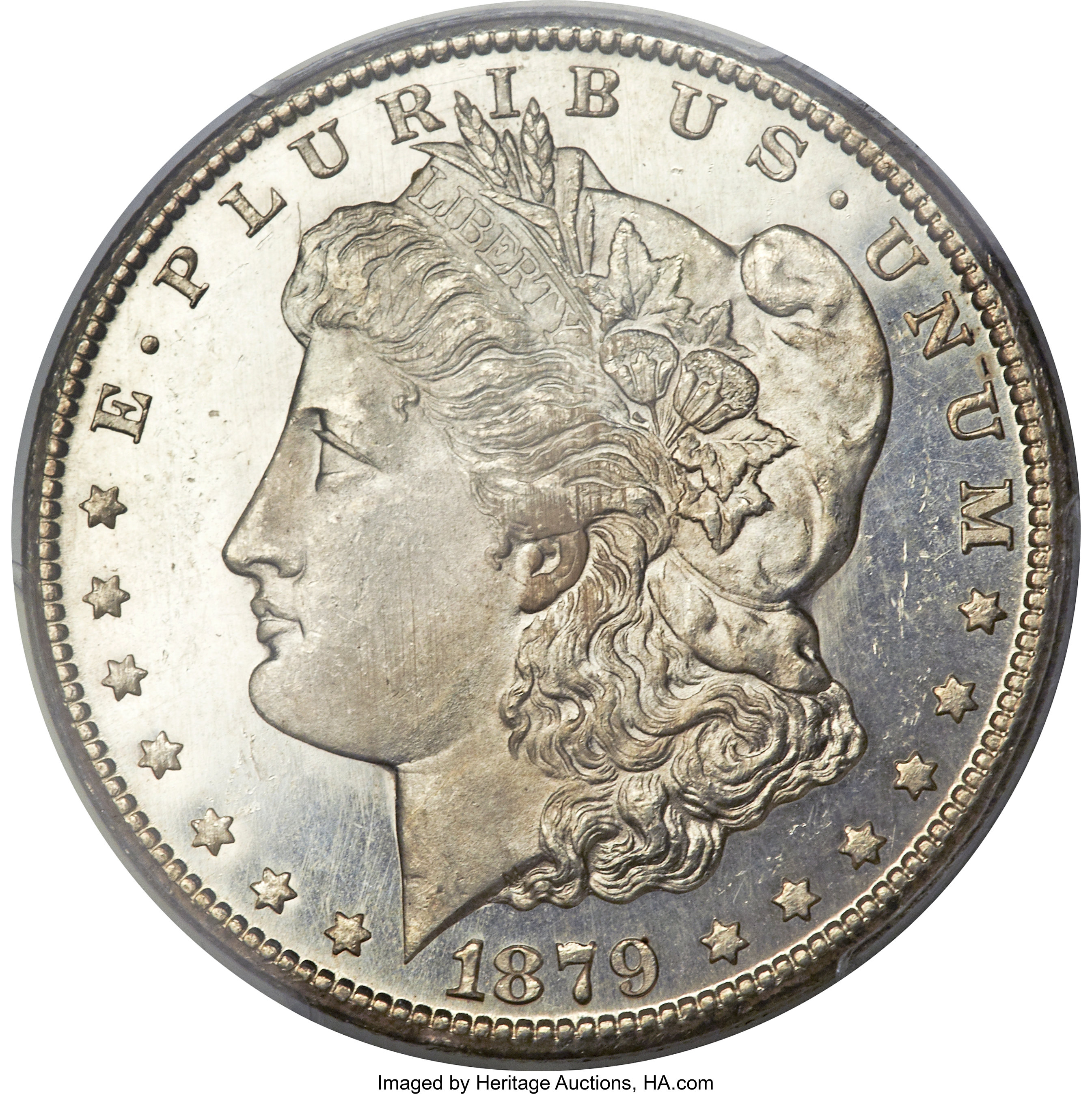 image for: 1879-CC $1 Capped Die MS64 Prooflike PCGS. CAC. VAM-3....