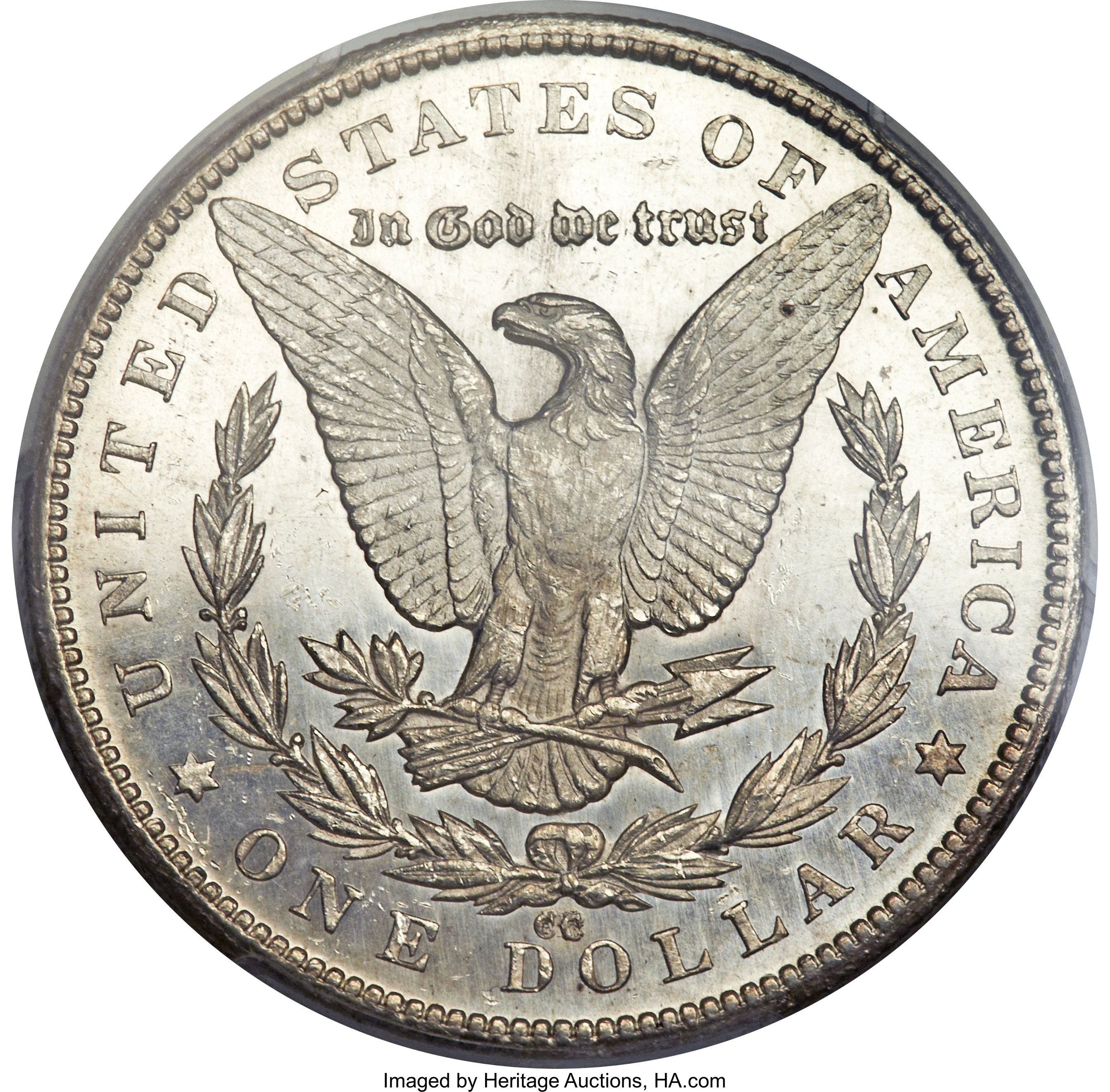 image for: 1879-CC $1 Capped Die MS64 Prooflike PCGS. CAC. VAM-3....