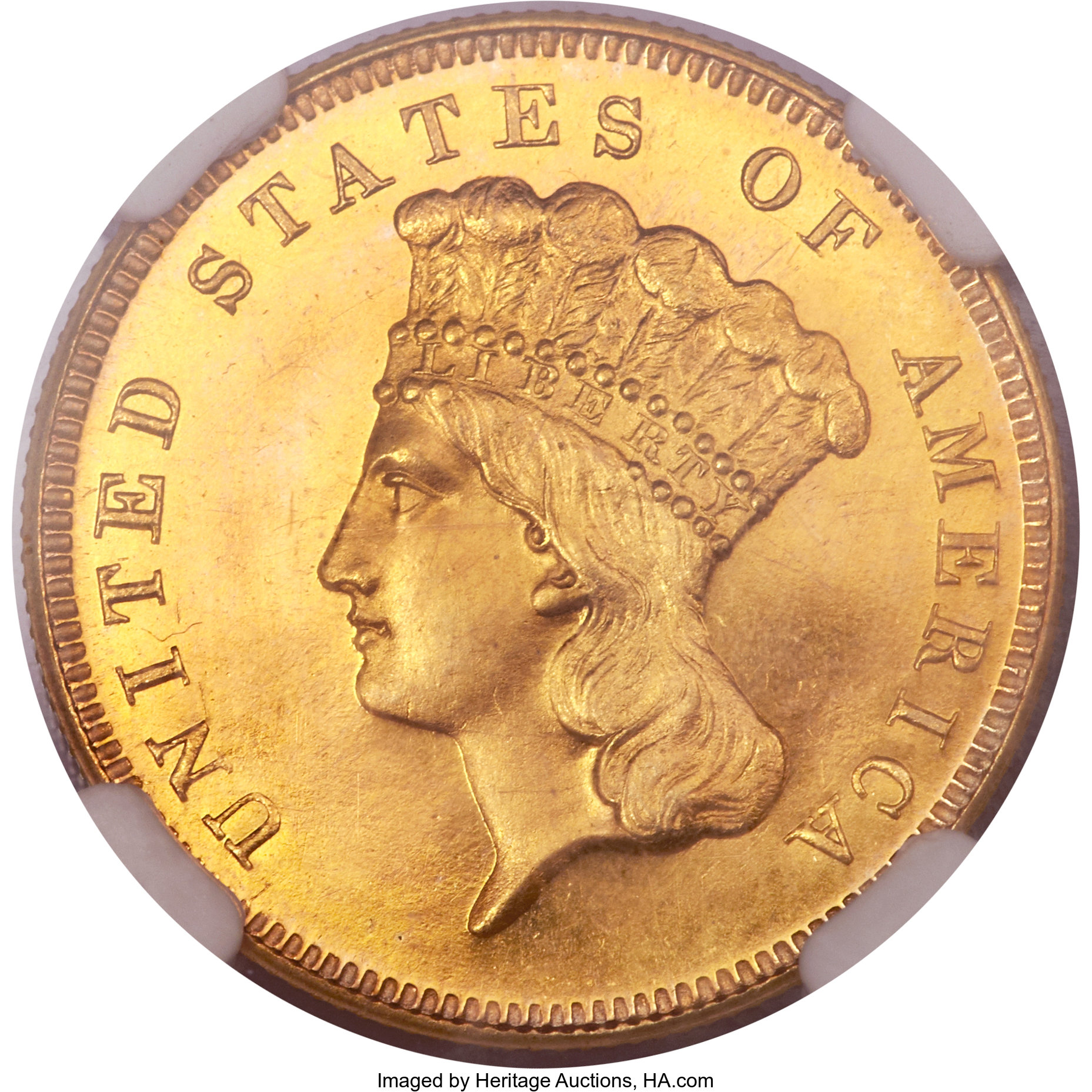 image for: 1860 $3 PR67 Cameo NGC....