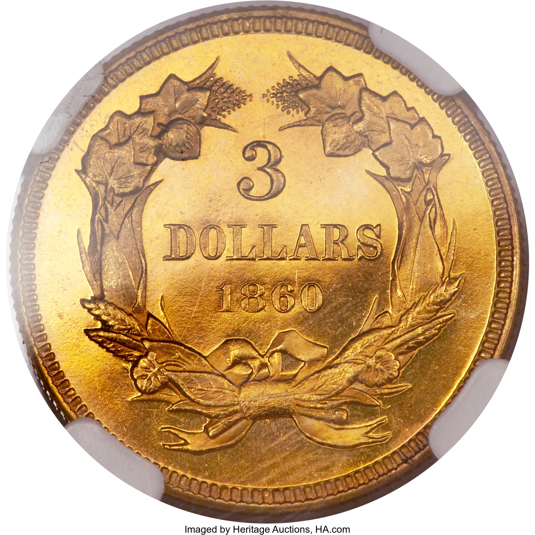 image for: 1860 $3 PR67 Cameo NGC....