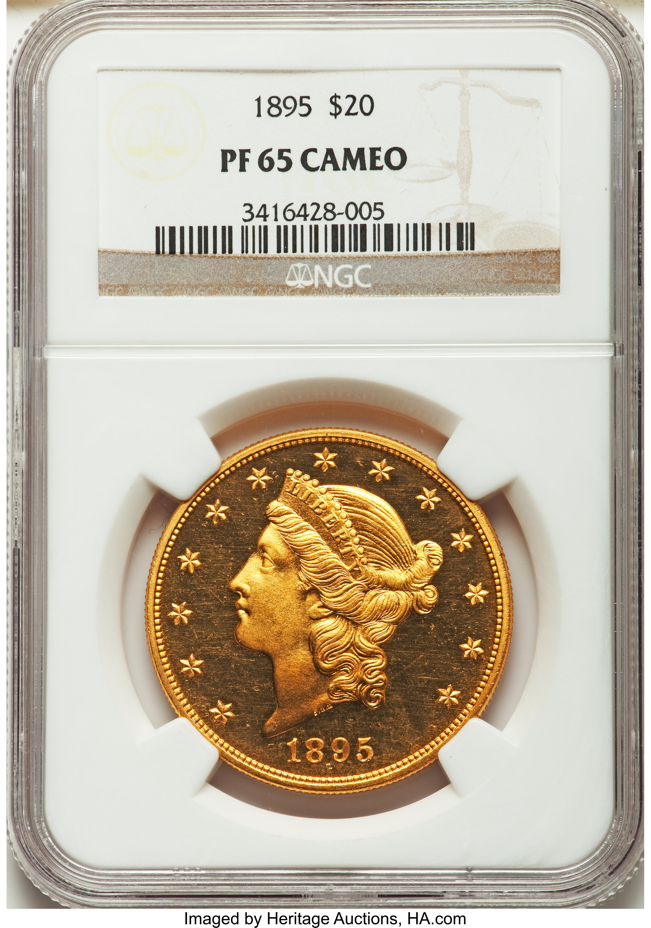 image for: 1895 $20 PR65 Cameo NGC....