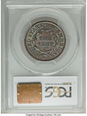 image for: 1830 1C Large Letters, N-4, R.2, MS64 Brown PCGS....