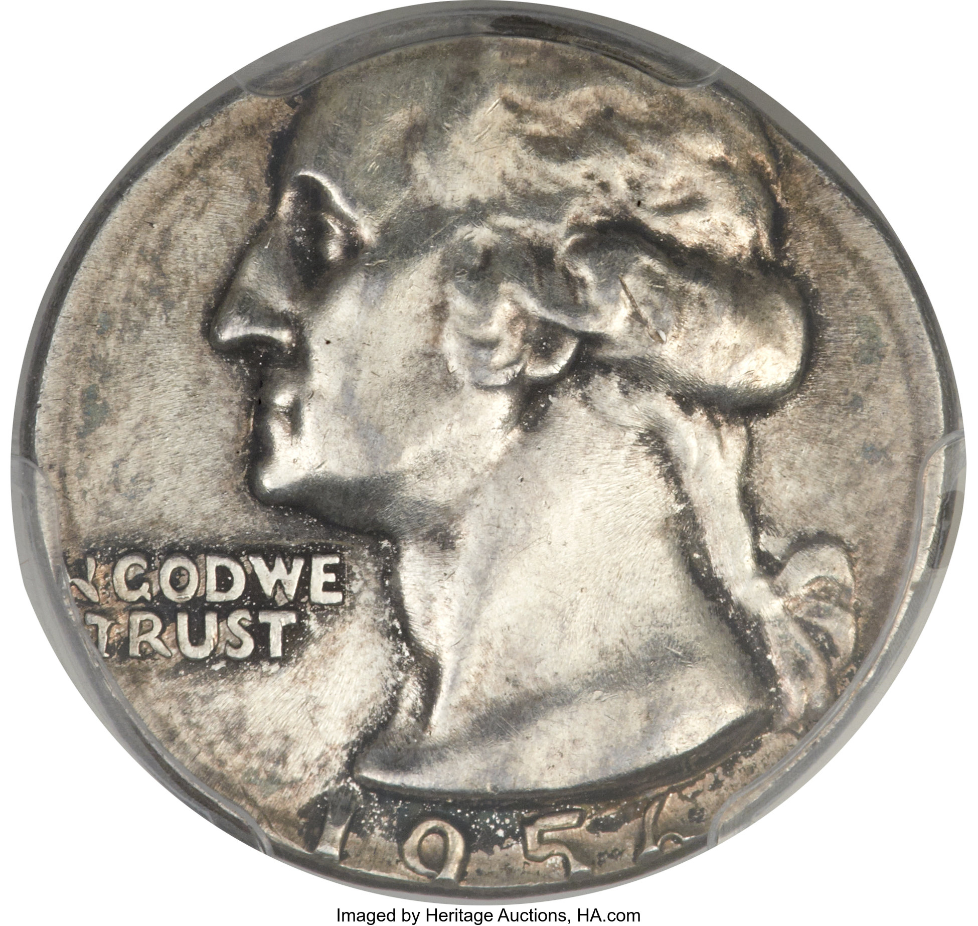 1956-? 25C Washington Quarter -- Struck on a Silver Dime Planchet -- MS63 PCGS. ...