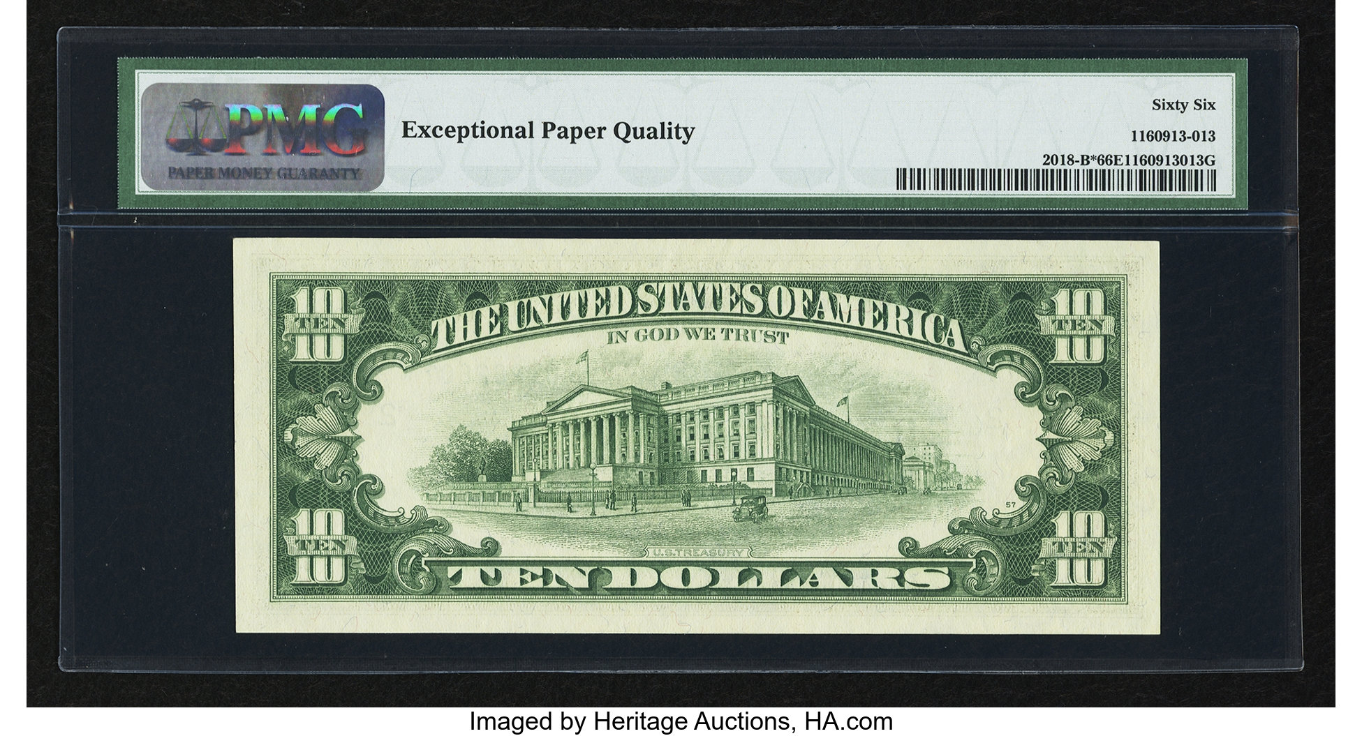 image for: Fr. 2018-B* $10 1969 Federal Reserve Star Note. PMG Gem Uncirculated 66 EPQ....