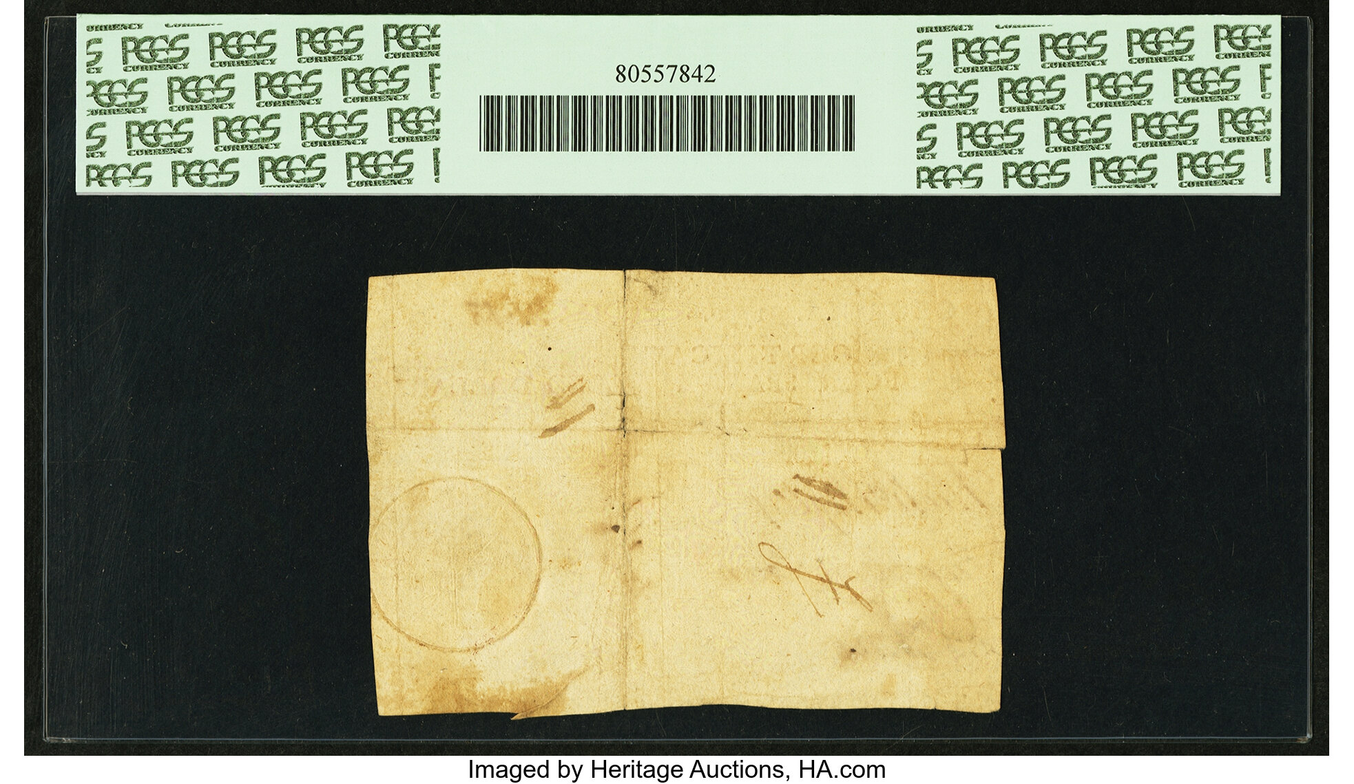 image for: Georgia 1776 $4 Maroon Seal Liberty Cap PCGS Apparent Very Fine 30....