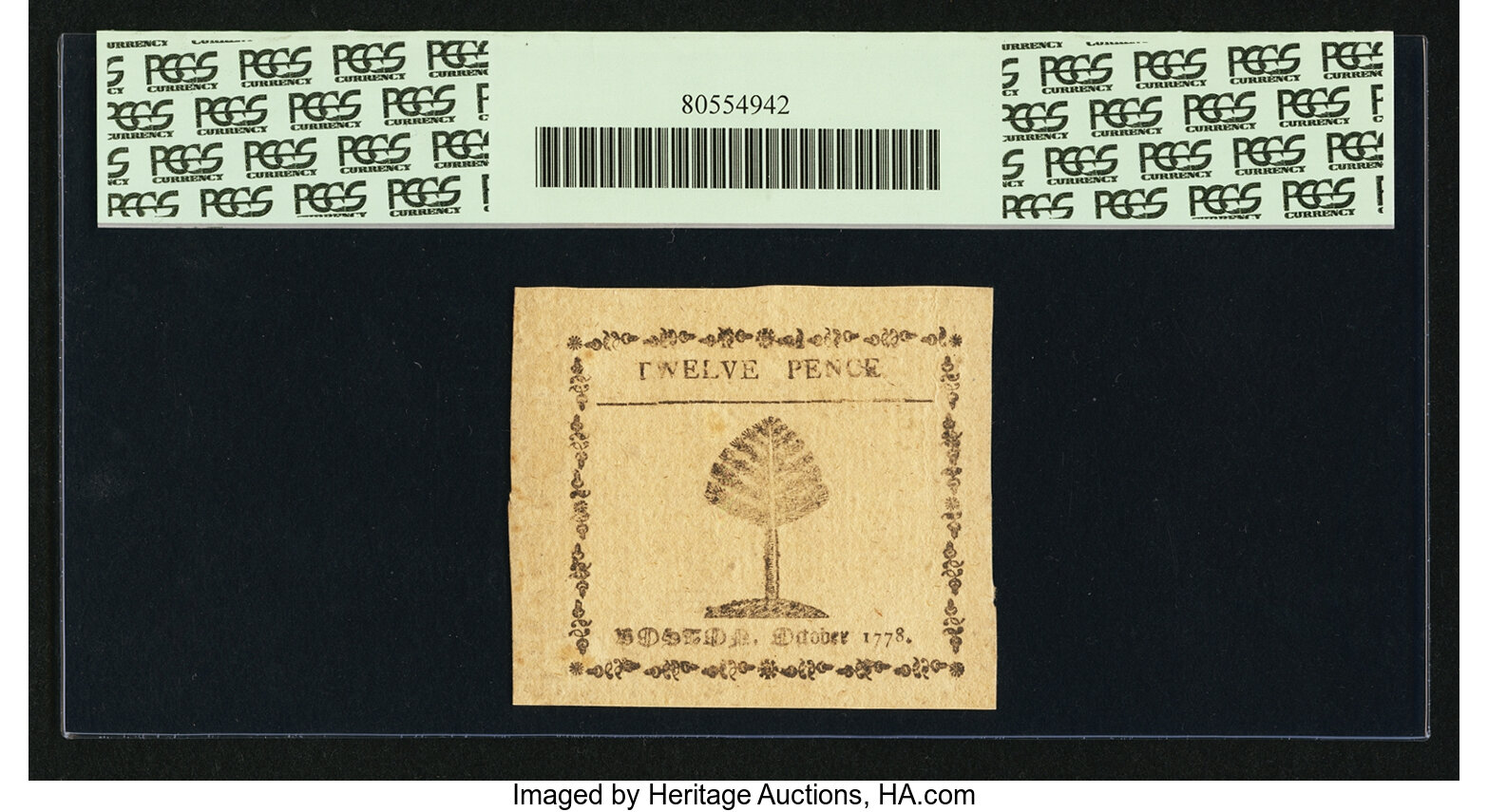 image for: Massachusetts October 16, 1778 12d PCGS Very Choice New 64....