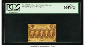 image for: Fr. 1282 25¢ First Issue PCGS Gem New 66PPQ....