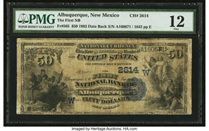 image for: Albuquerque, NM - $50 1882 Date Back Fr. 565 The First NB Ch. # (W)2614...