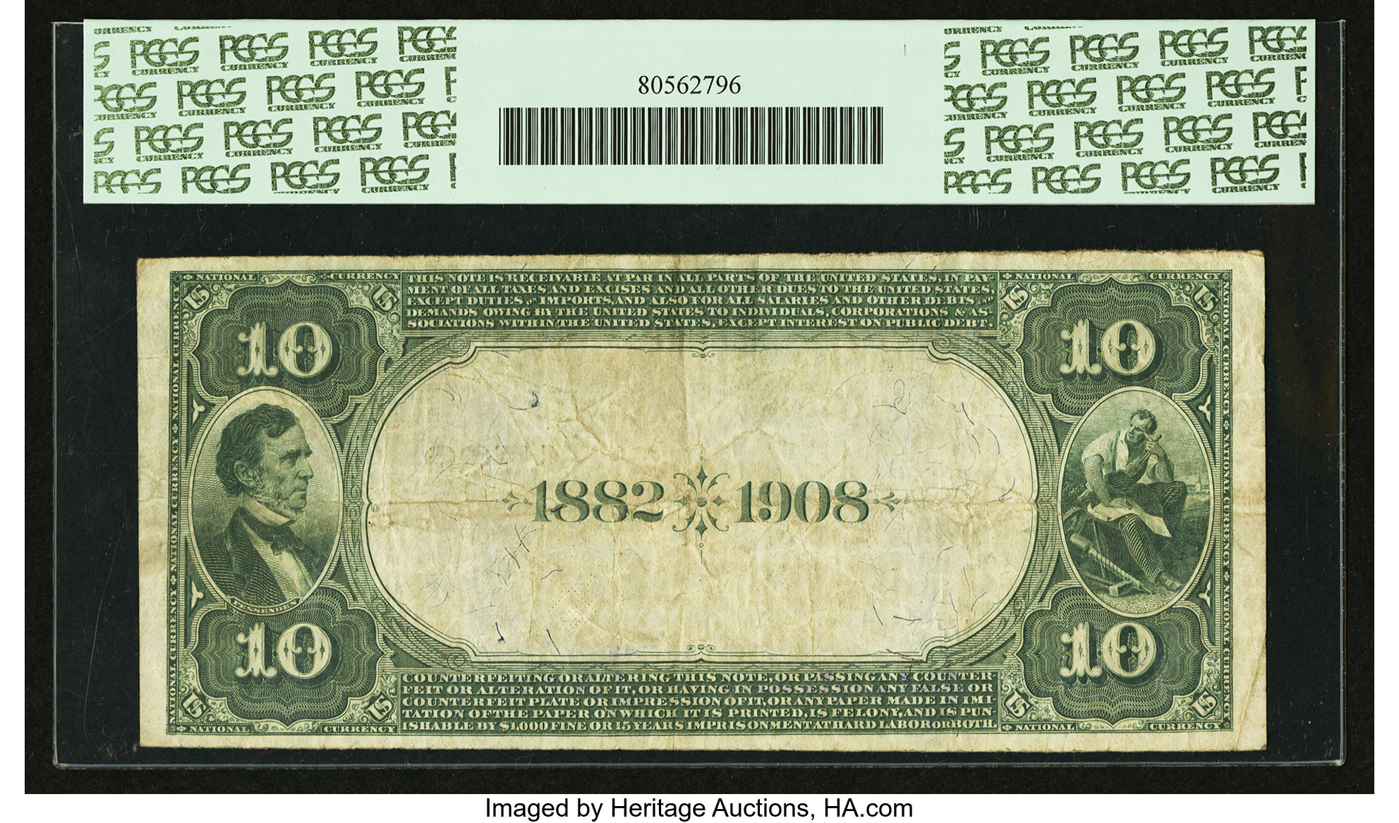 image for: Green Bay, WI - $10 1882 Date Back Fr. 547 The McCartney NB Ch. # (M)4783...