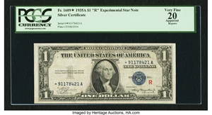 image for: Fr. 1609* $1 1935A R Silver Certificate. PCGS Apparent Very Fine 20....