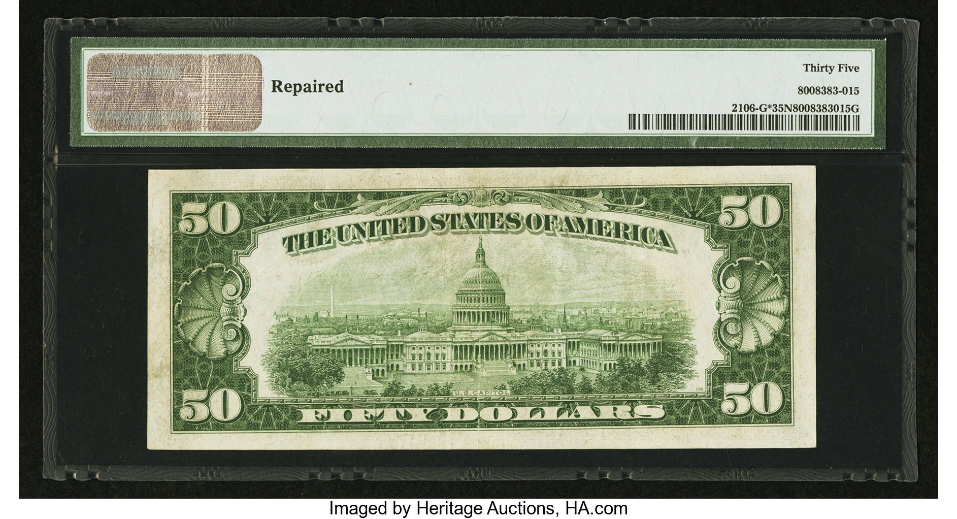image for: Fr. 2106-G* $50 1934D Federal Reserve Note. PMG Choice Very Fine 35 Net....