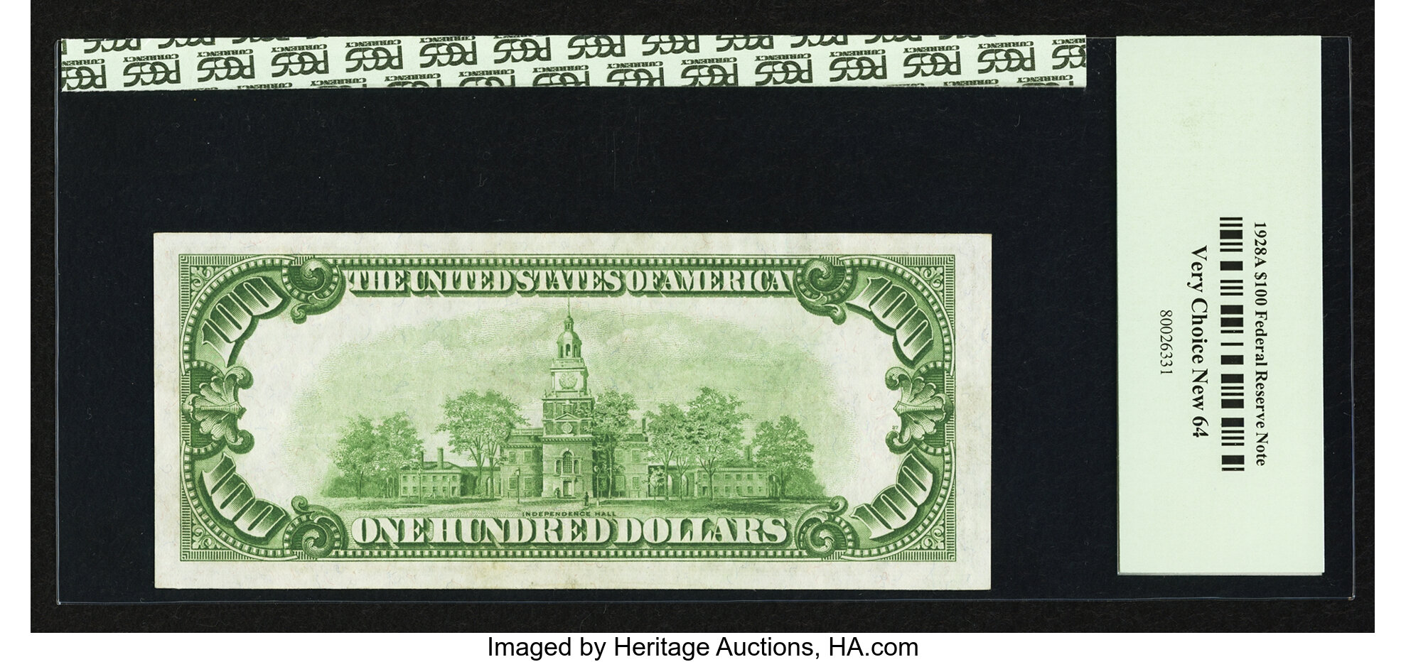 image for: Fr. 2151-H* $100 1928A Light Green Seal Federal Reserve Note. PCGS Very Choice New 64....