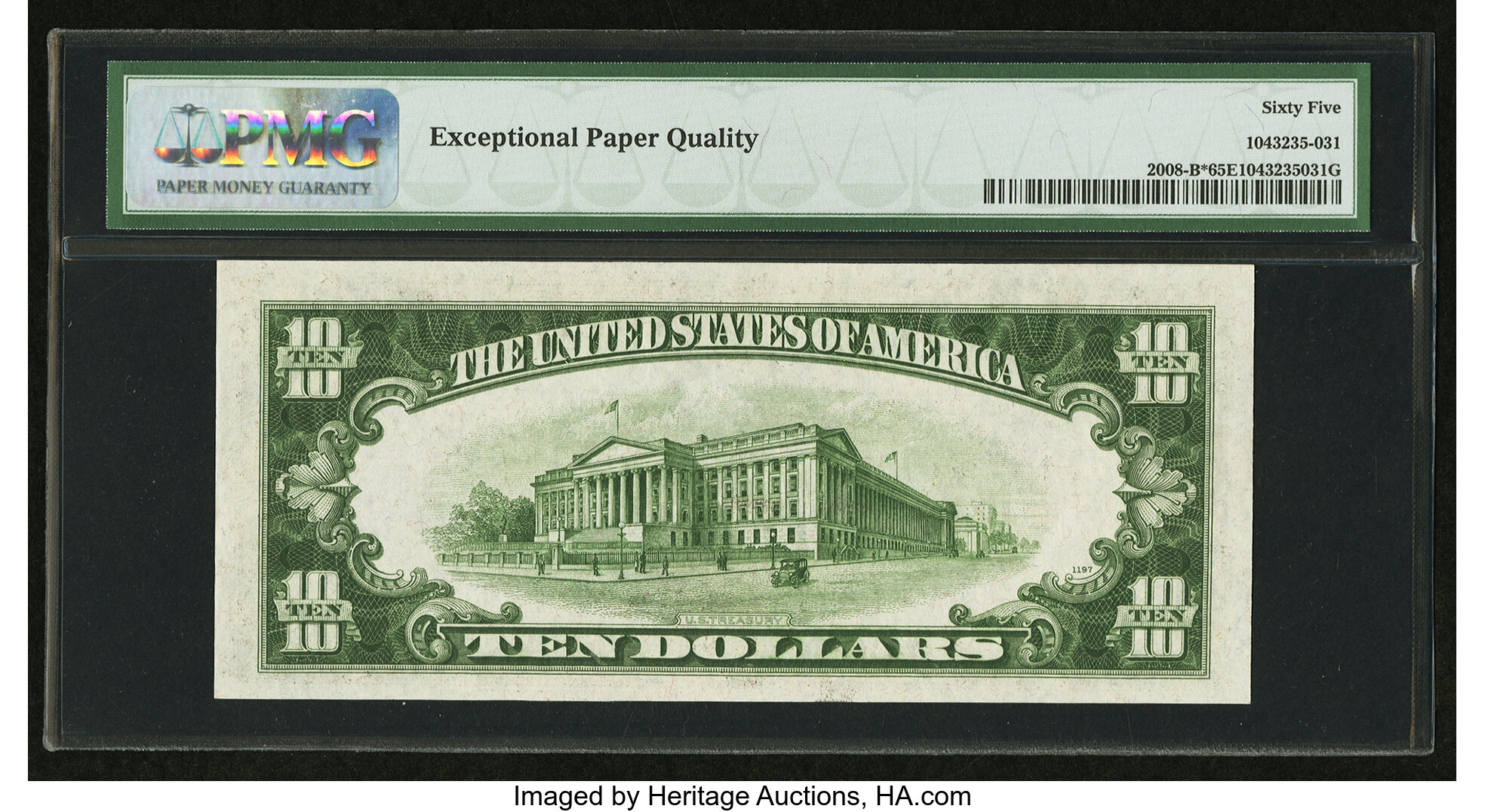 image for: Fr. 2008-B* $10 1934C Wide Federal Reserve Note. PMG Gem Uncirculated 65 EPQ....