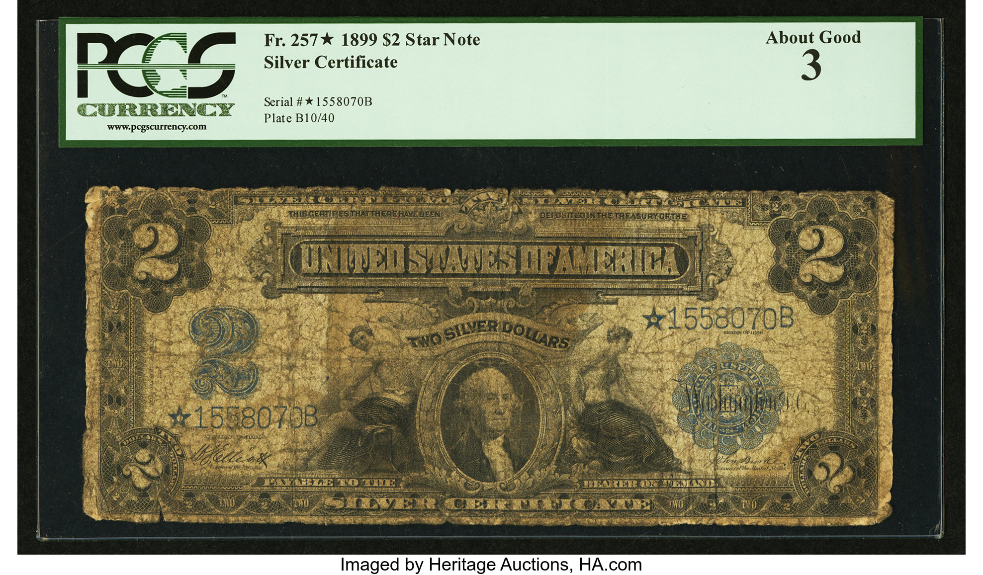 image for: Fr. 257* $2 1899 Silver Certificate PCGS About Good 3....