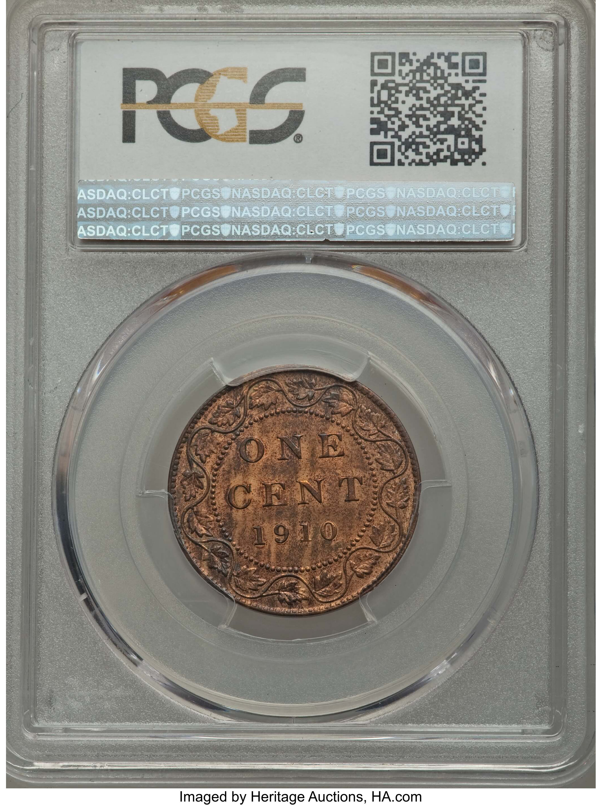 image for: Edward VII Cent 1910 MS63 Red and Brown PCGS