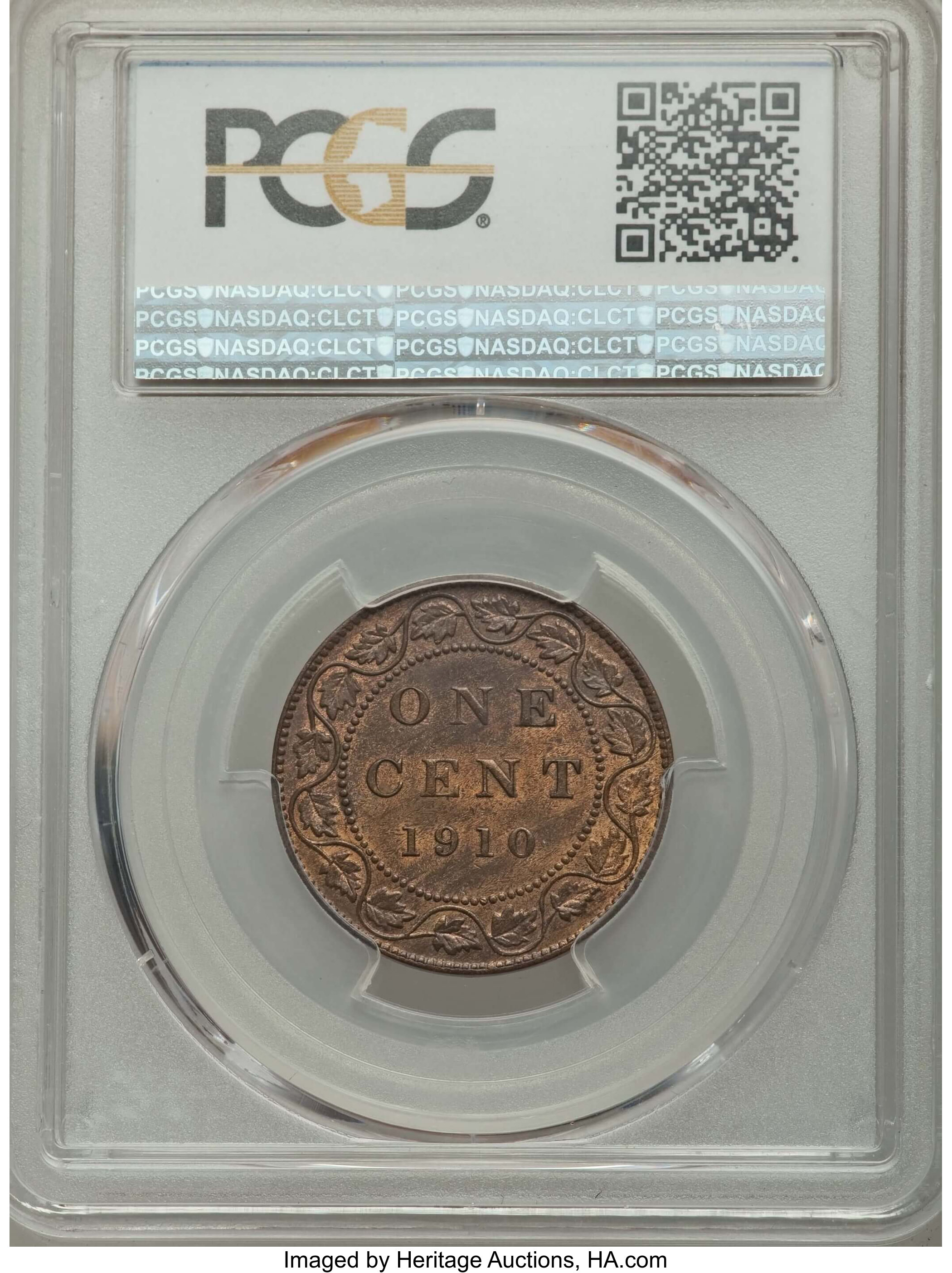 image for: Edward VII Cent 1910 MS64 Red and Brown PCGS