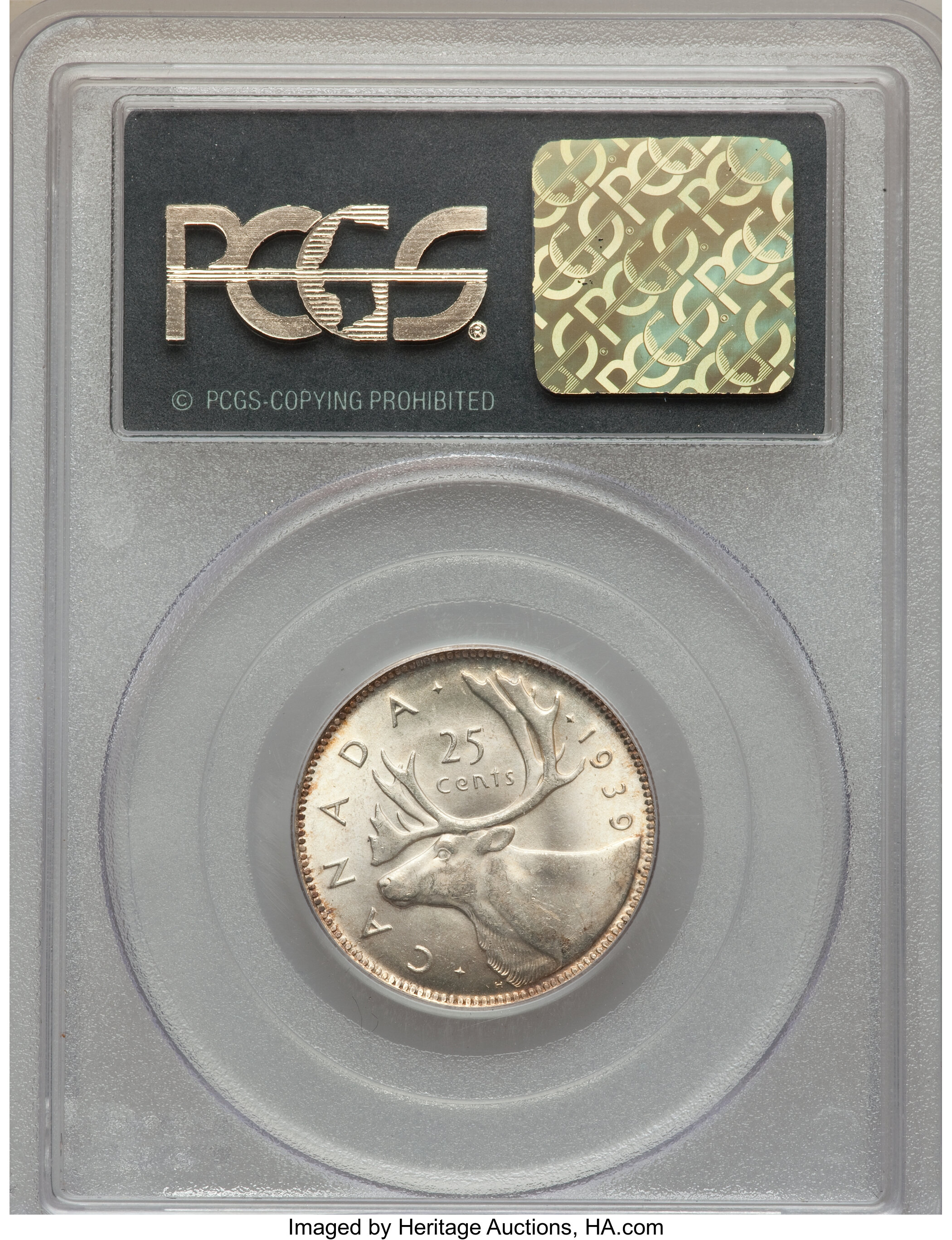 image for: George VI 25 Cents 1939 MS64 PCGS